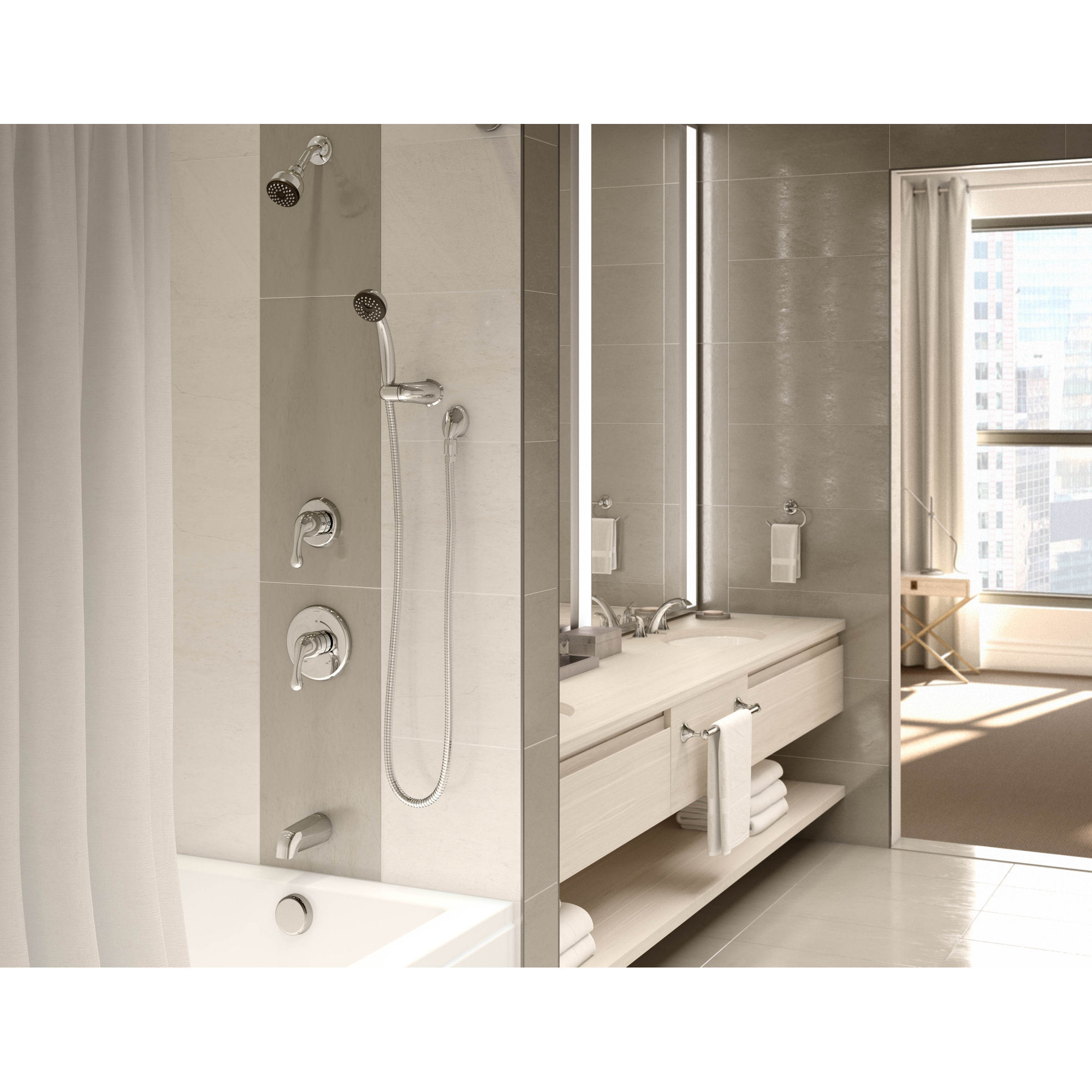 Symmons Unity Temptrol Pressure Valve Tub and Shower Faucet with Stops