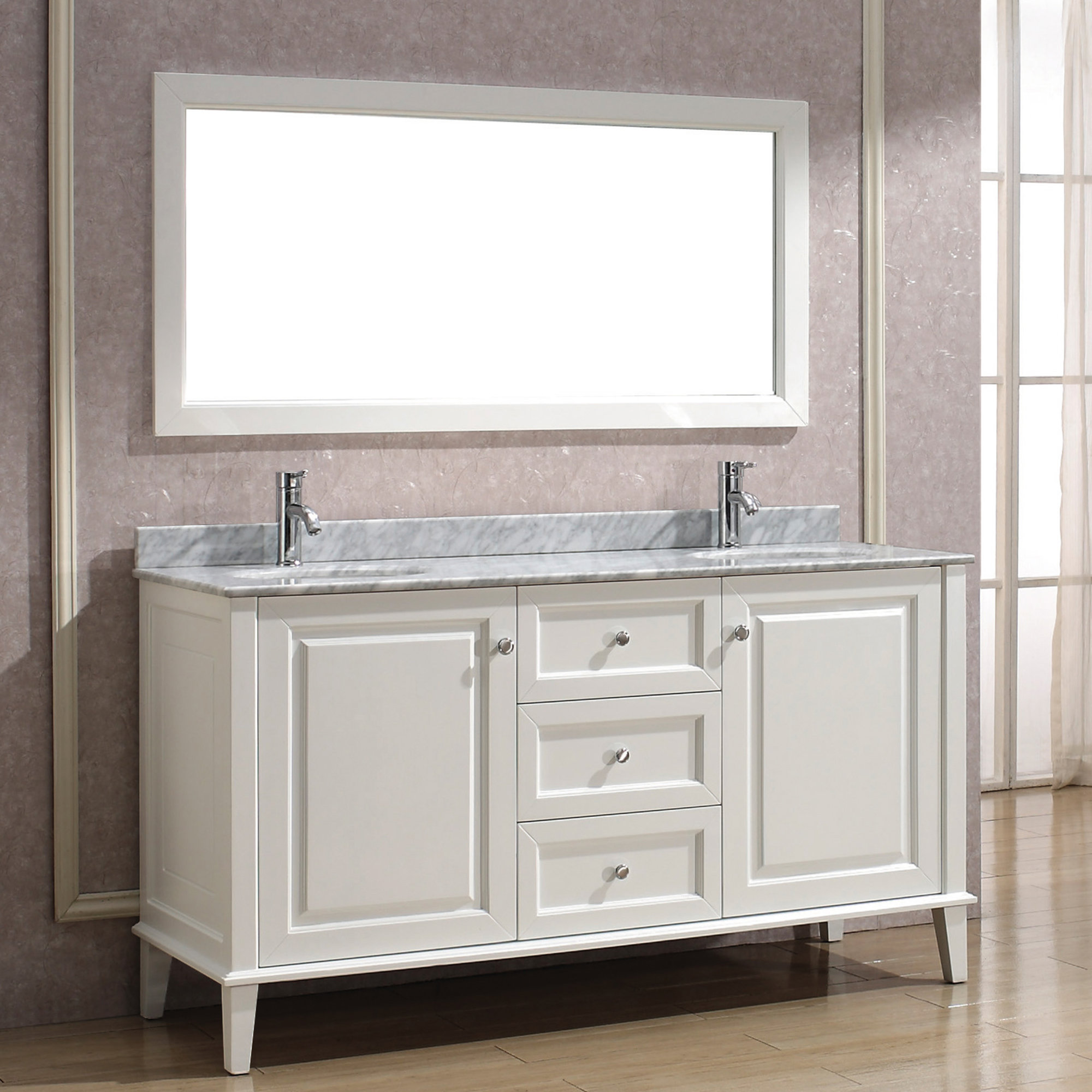 Bauhaus Bath Milly 63" Double Bathroom Vanity Set with Mirror Wayfair