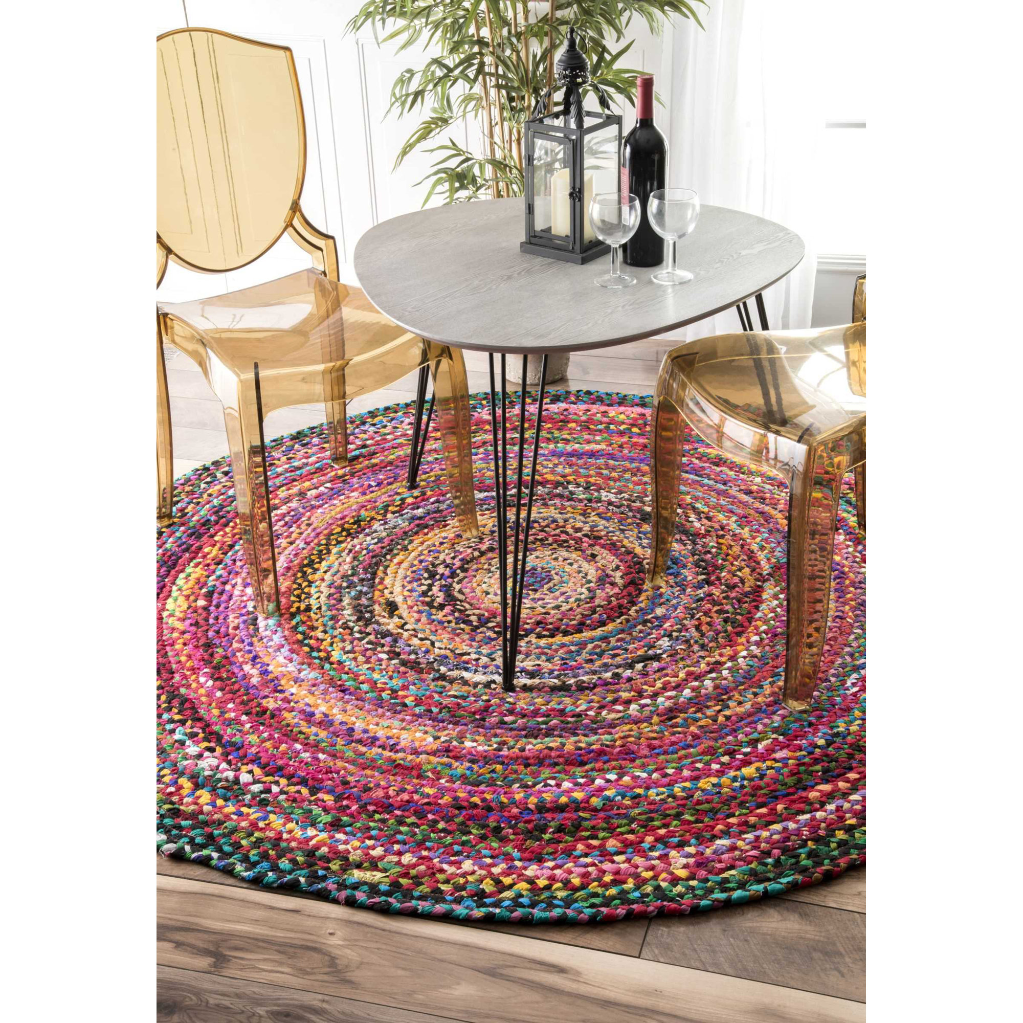 Bungalow Rose Khan HandBraided Pink Area Rug & Reviews Wayfair.ca