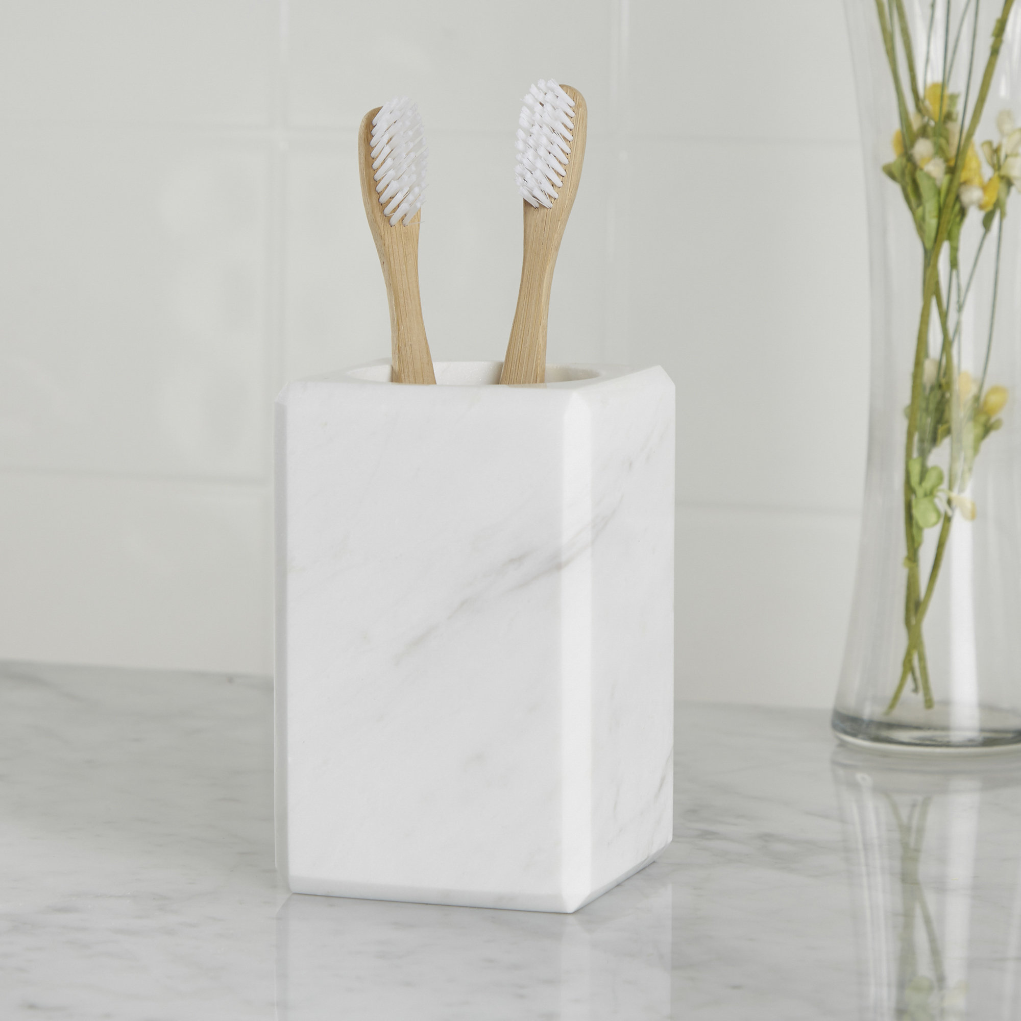 Birch Lane™ Gaston Marble Toothbrush Holder & Reviews Wayfair