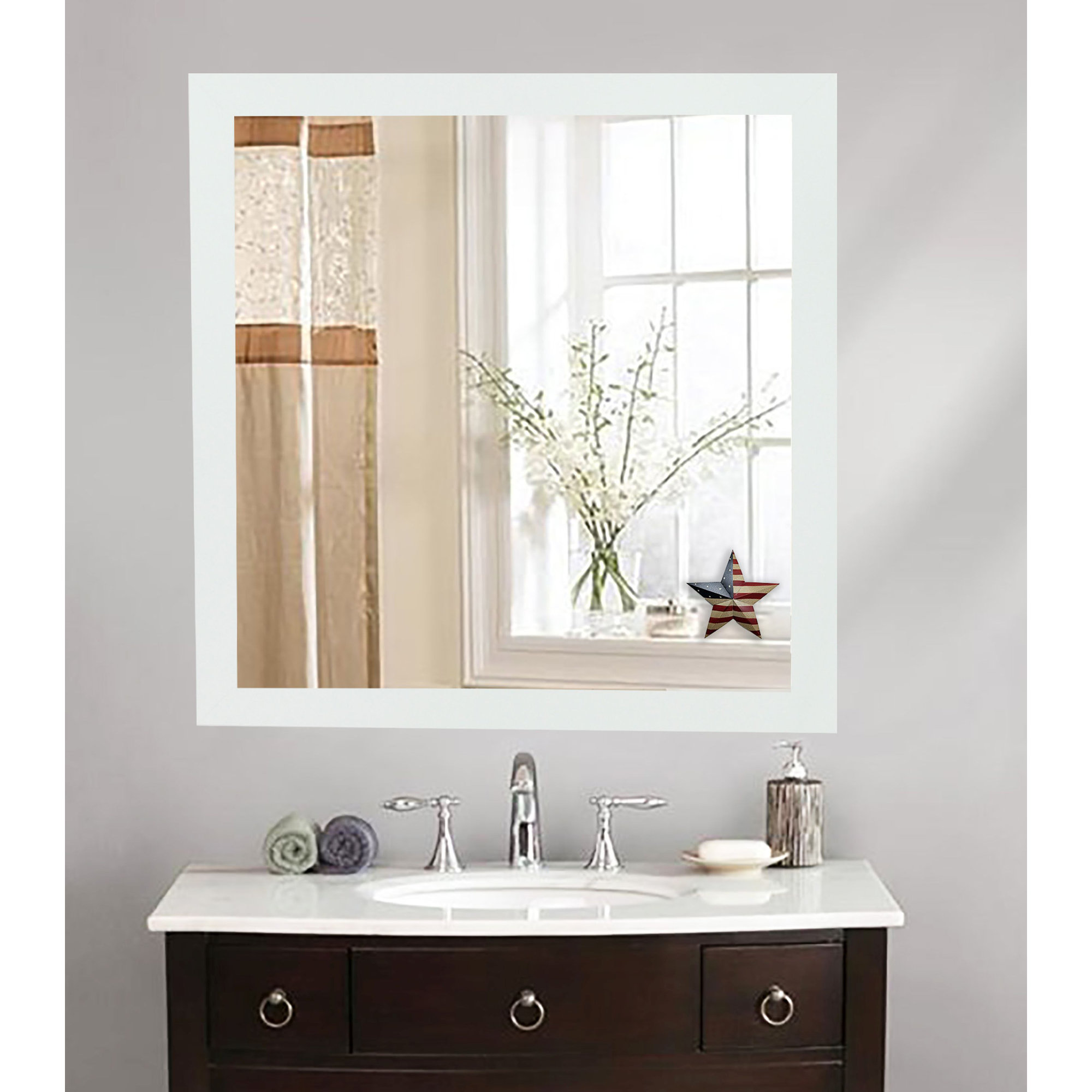 Brayden Studio Classic White Vanity Wall Mirror & Reviews | Wayfair