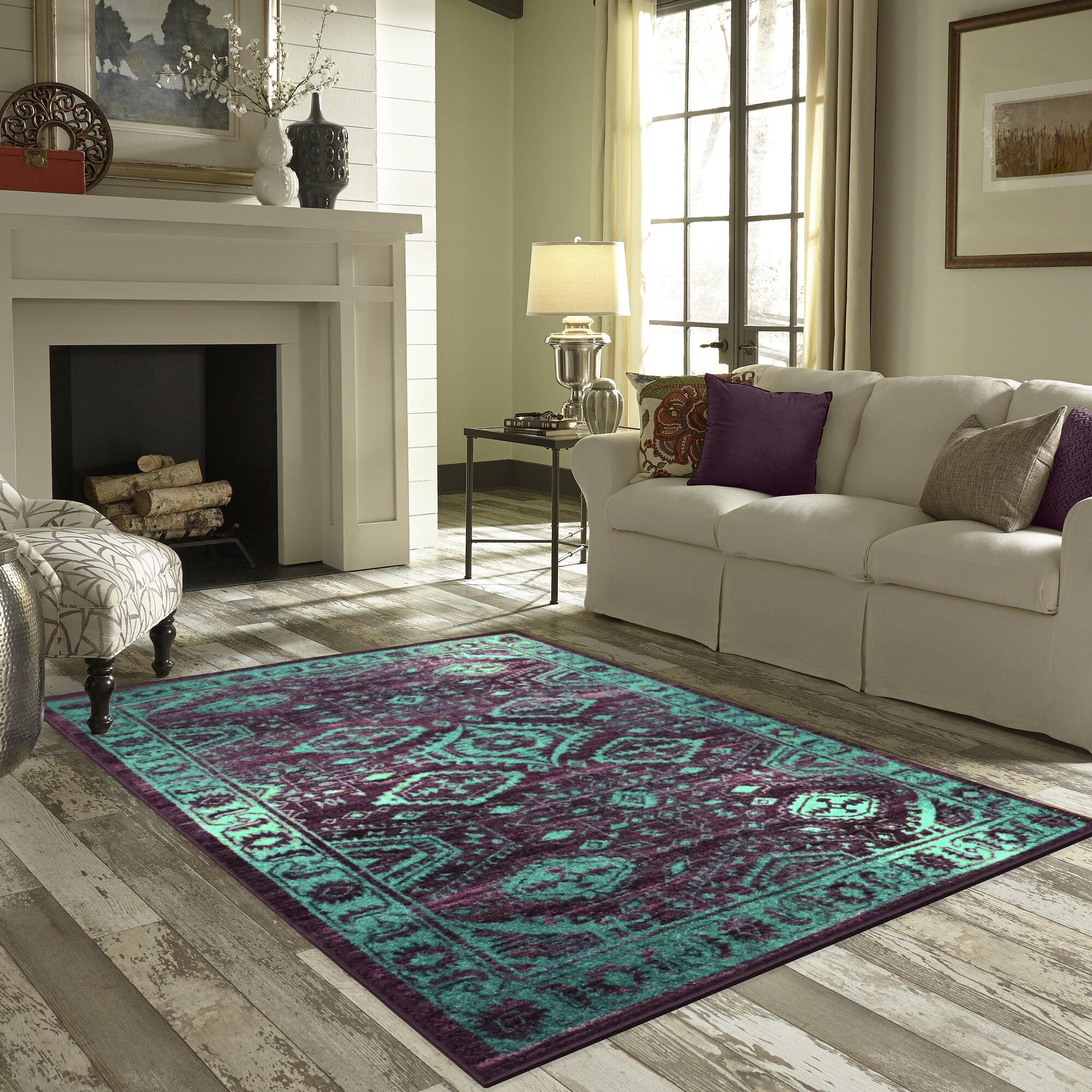 Maples Rugs Jenny Teal Area Rug & Reviews | Wayfair