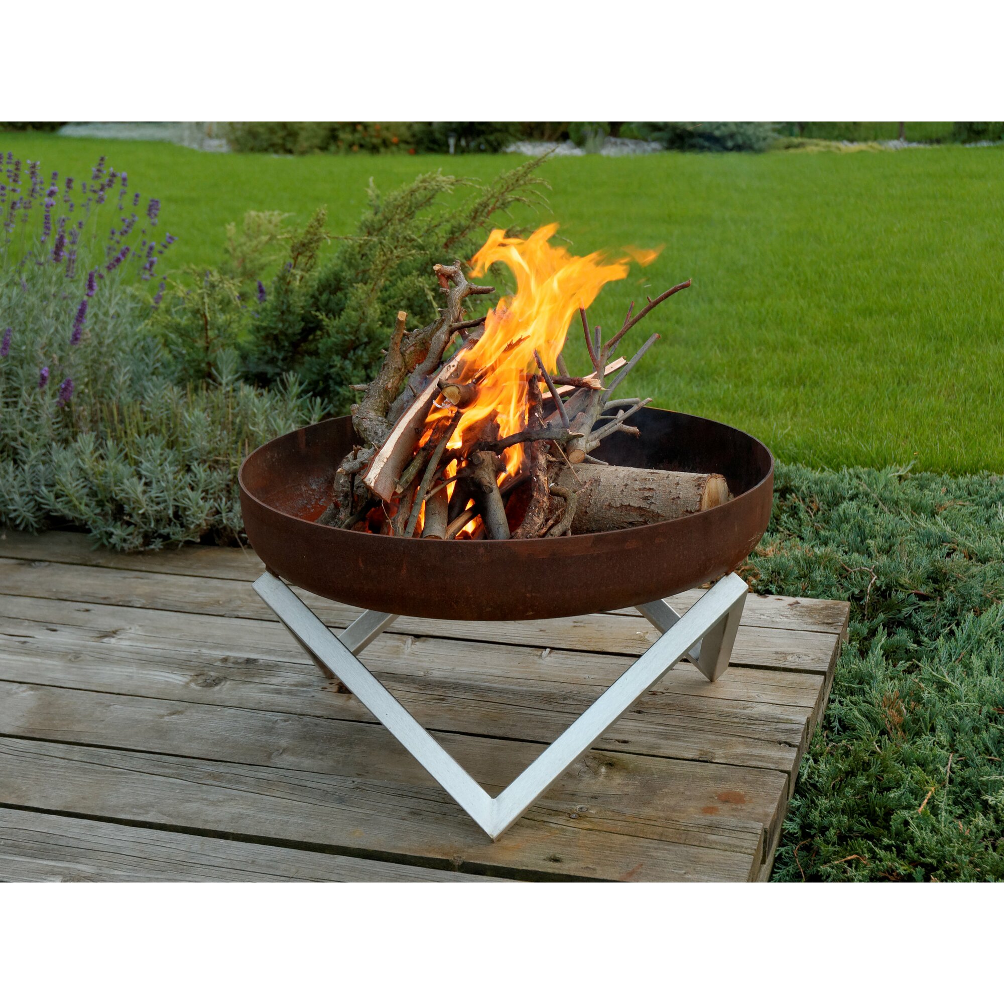 stainless steel wood burning fire pit