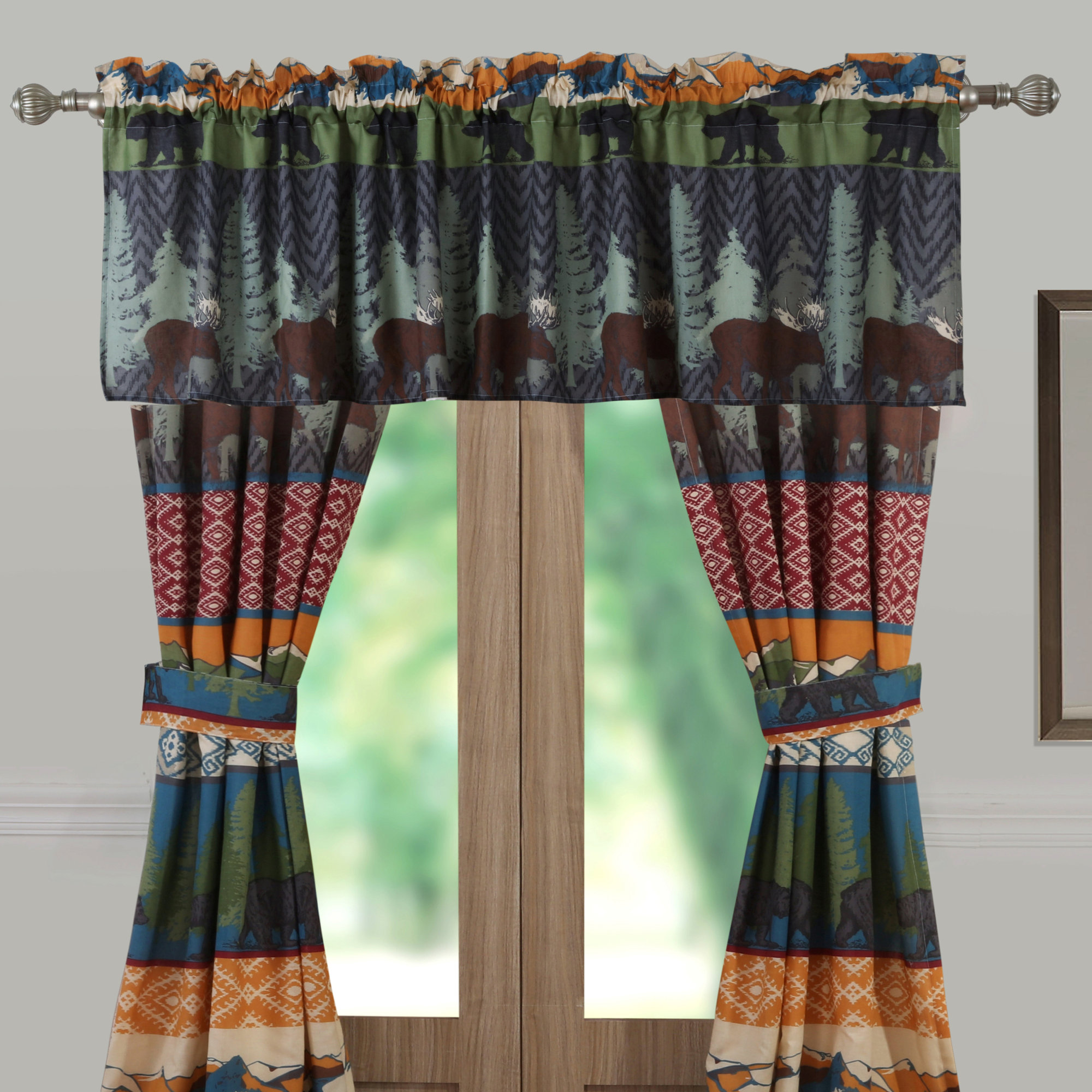 Greenland Home Fashions Black Bear Lodge Window 84" Curtain Valance