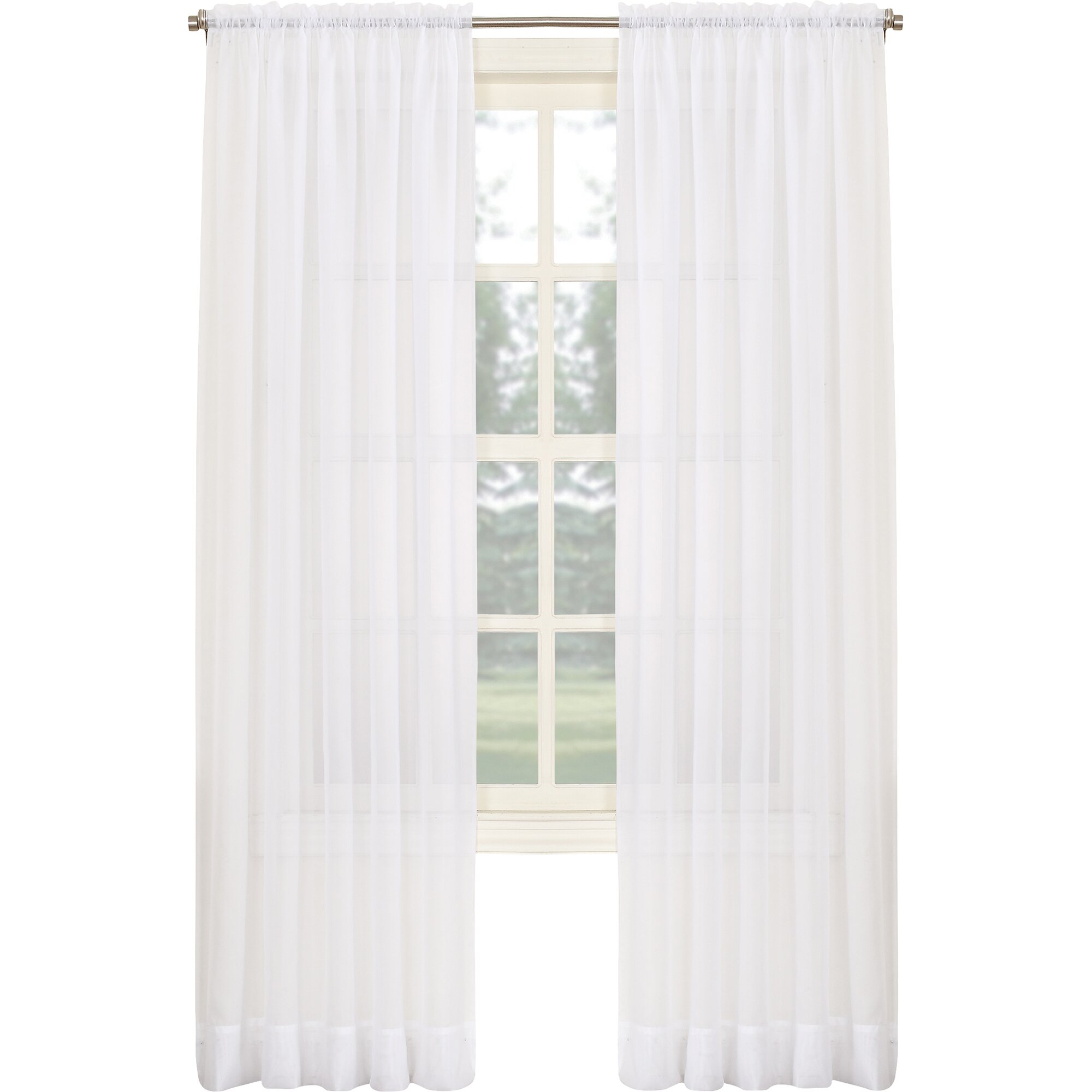 No. 918 Sheer Voile Solid Rod Pocket Single Curtain Panel & Reviews ...