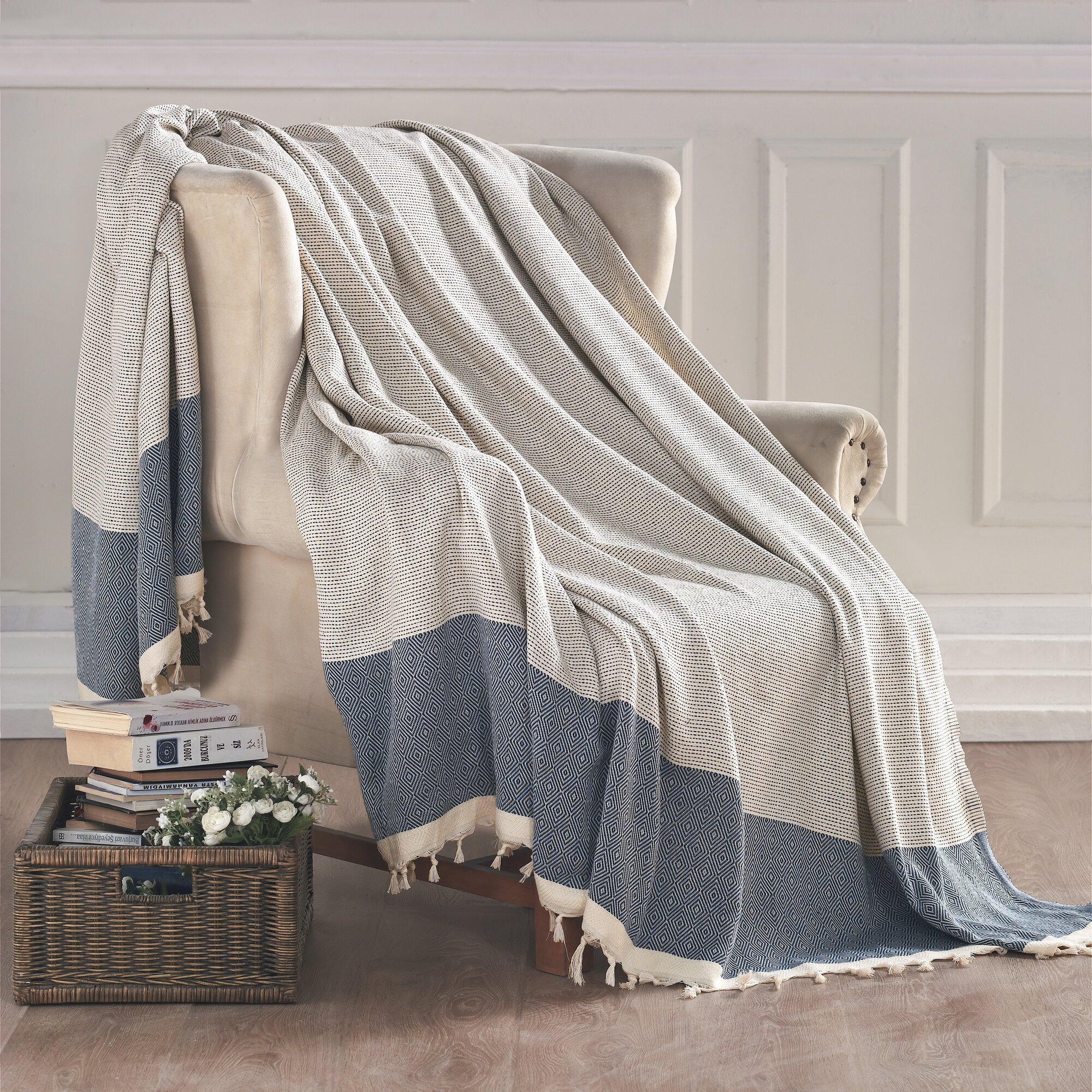 Enchante Home Turkish Cotton Throw Blanket & Reviews | Wayfair