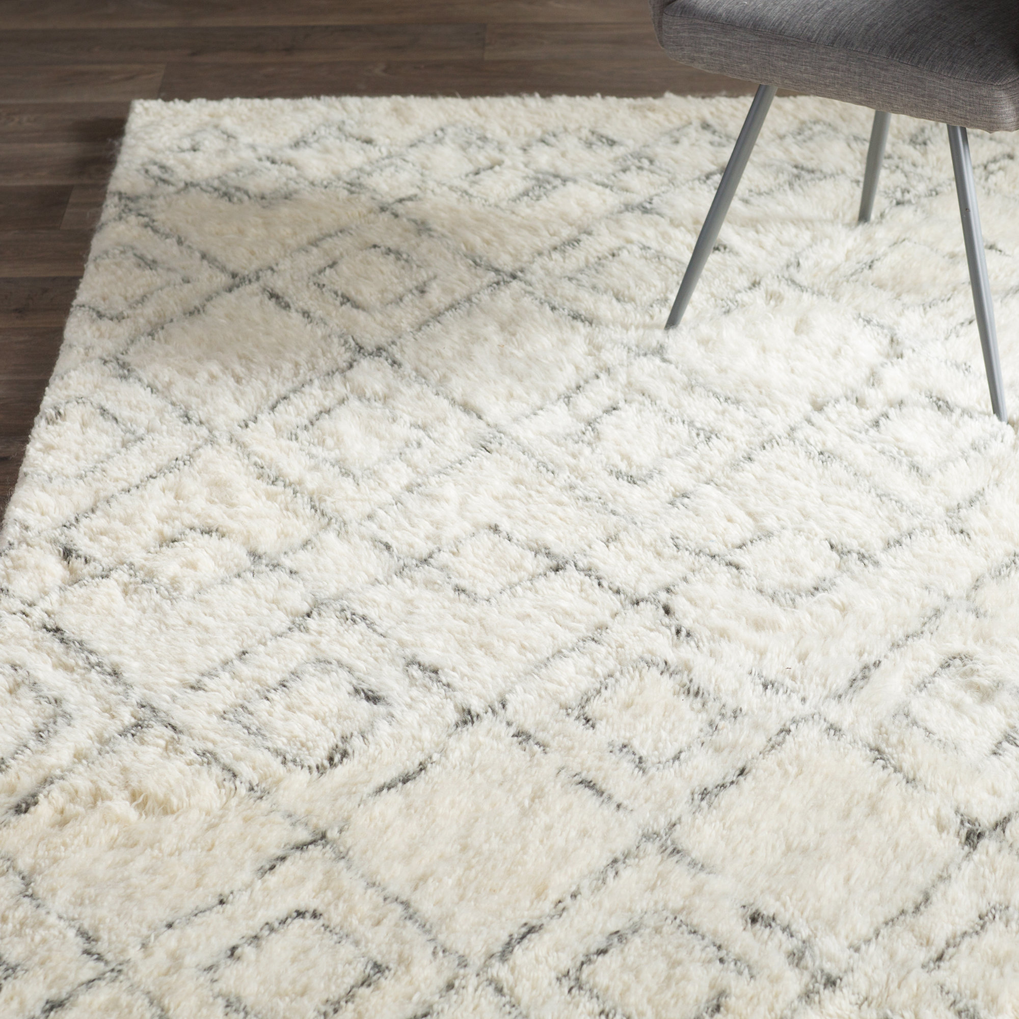 Mercury Row Gholston White/Grey Area Rug & Reviews Wayfair