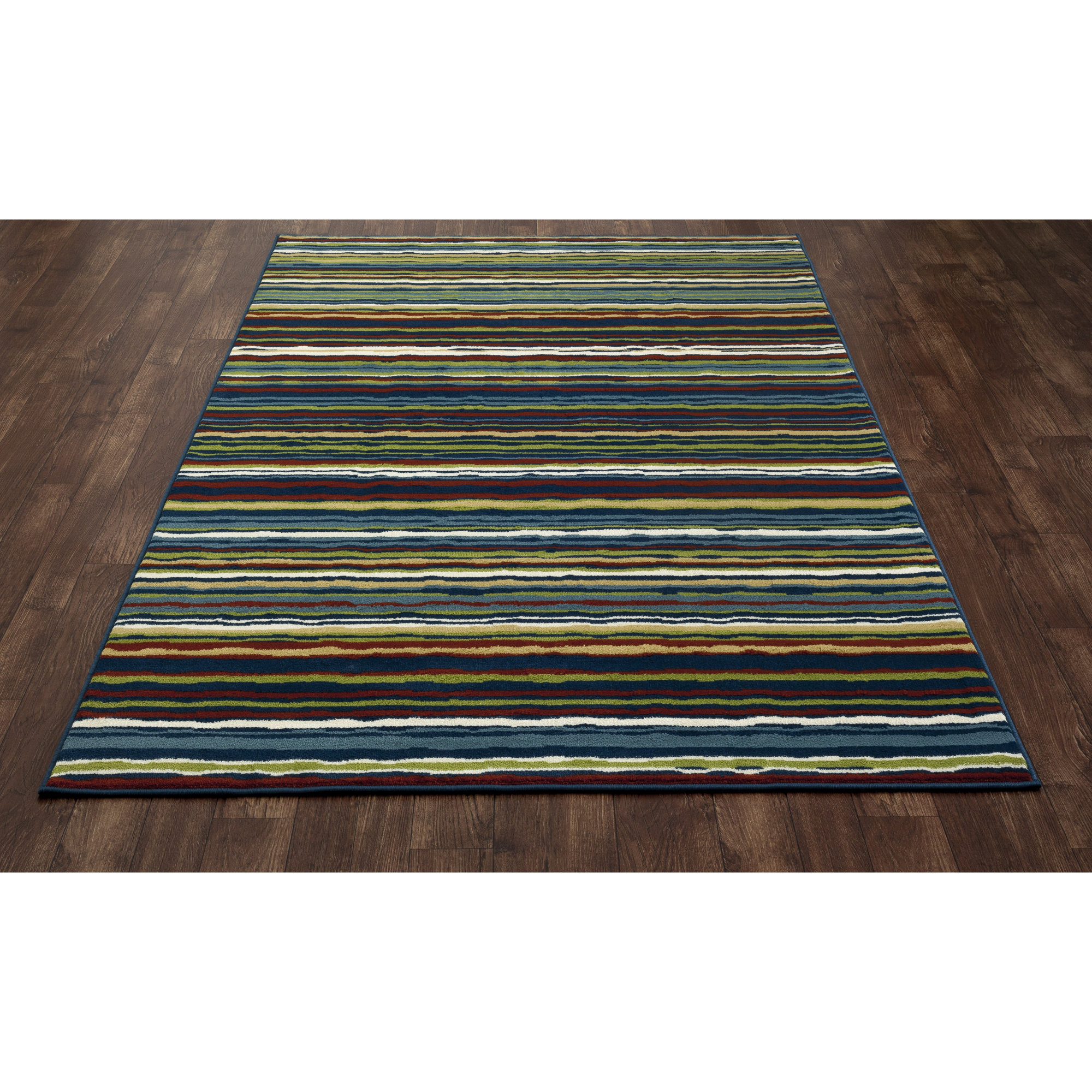 Art Carpet Seaport Wavy Stripe Blue/Red Indoor/Outdoor Area Rug