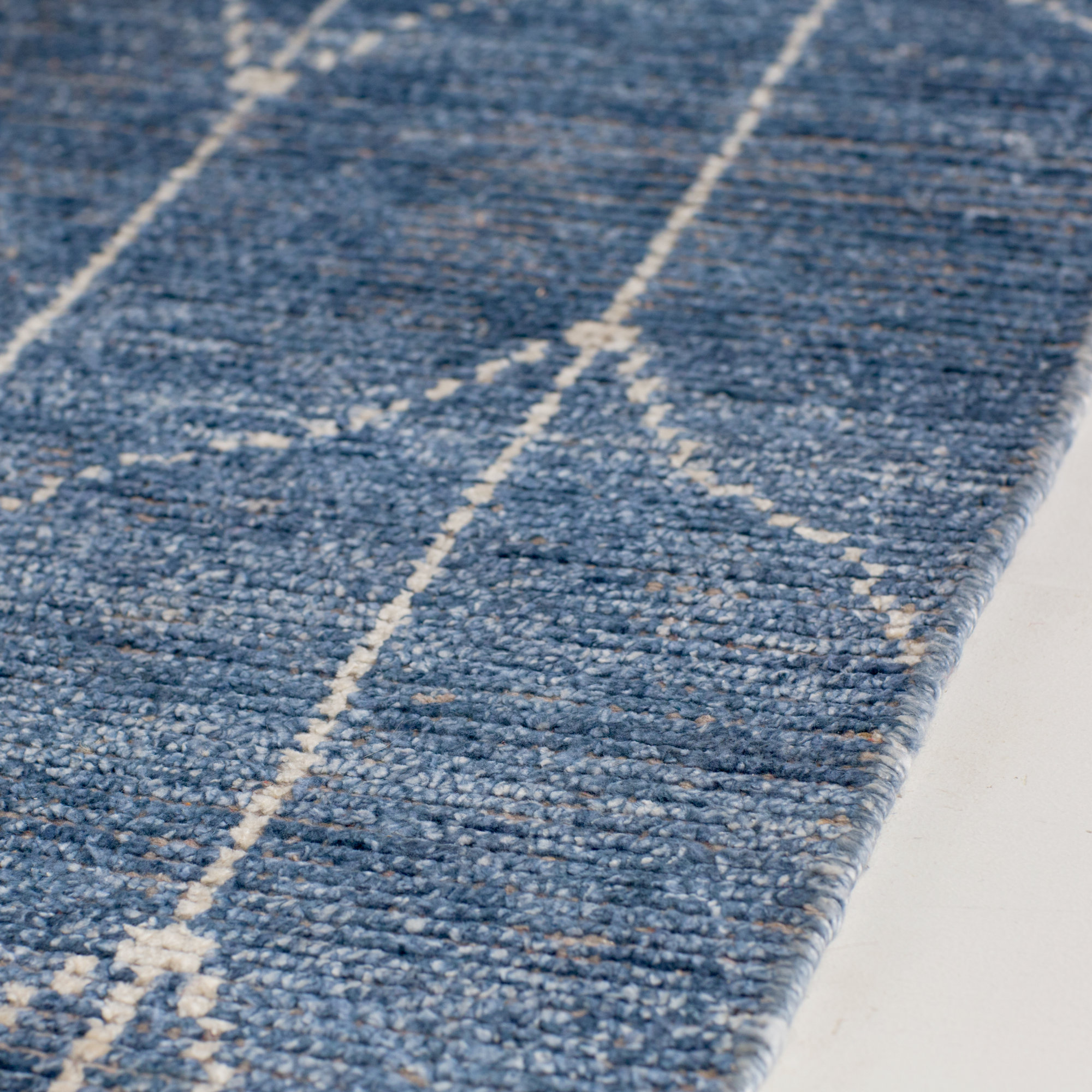 Mercury Row Handmade Denim Blue / Ivory Area Rug Wayfair