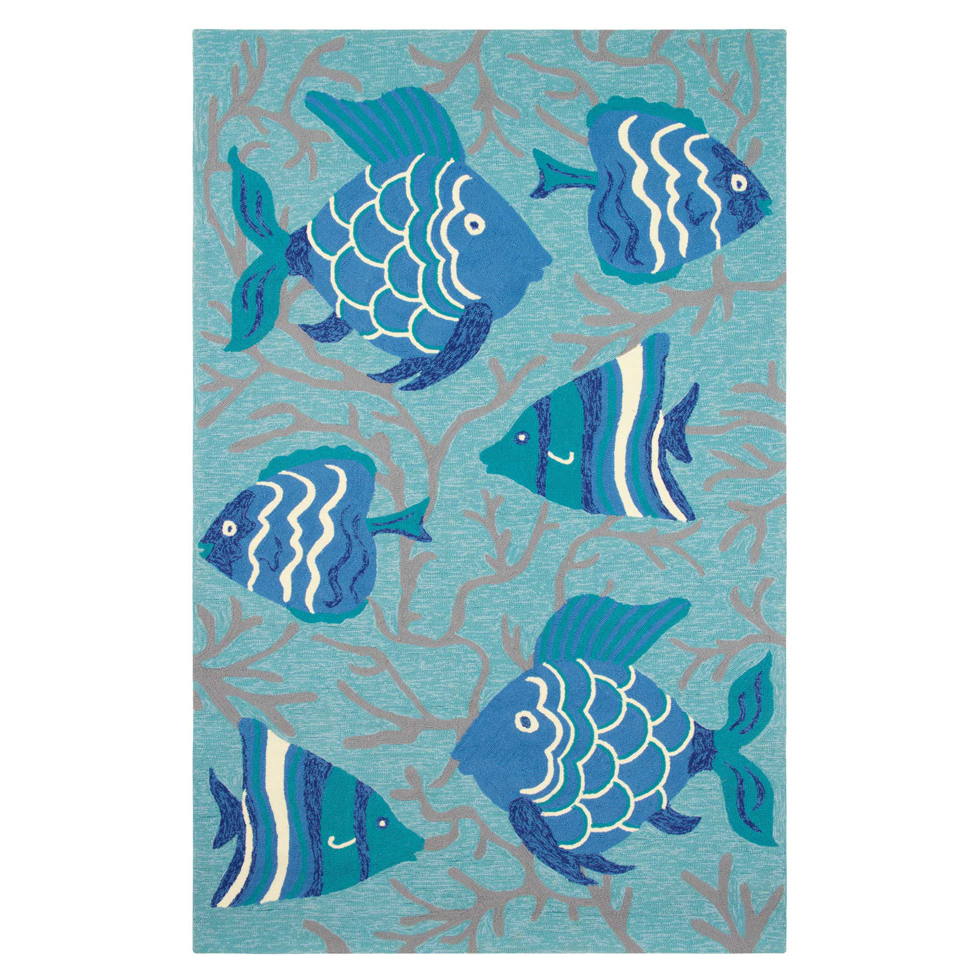 Company C Go Fish HandHooked Lake Indoor/Outdoor Area Rug & Reviews
