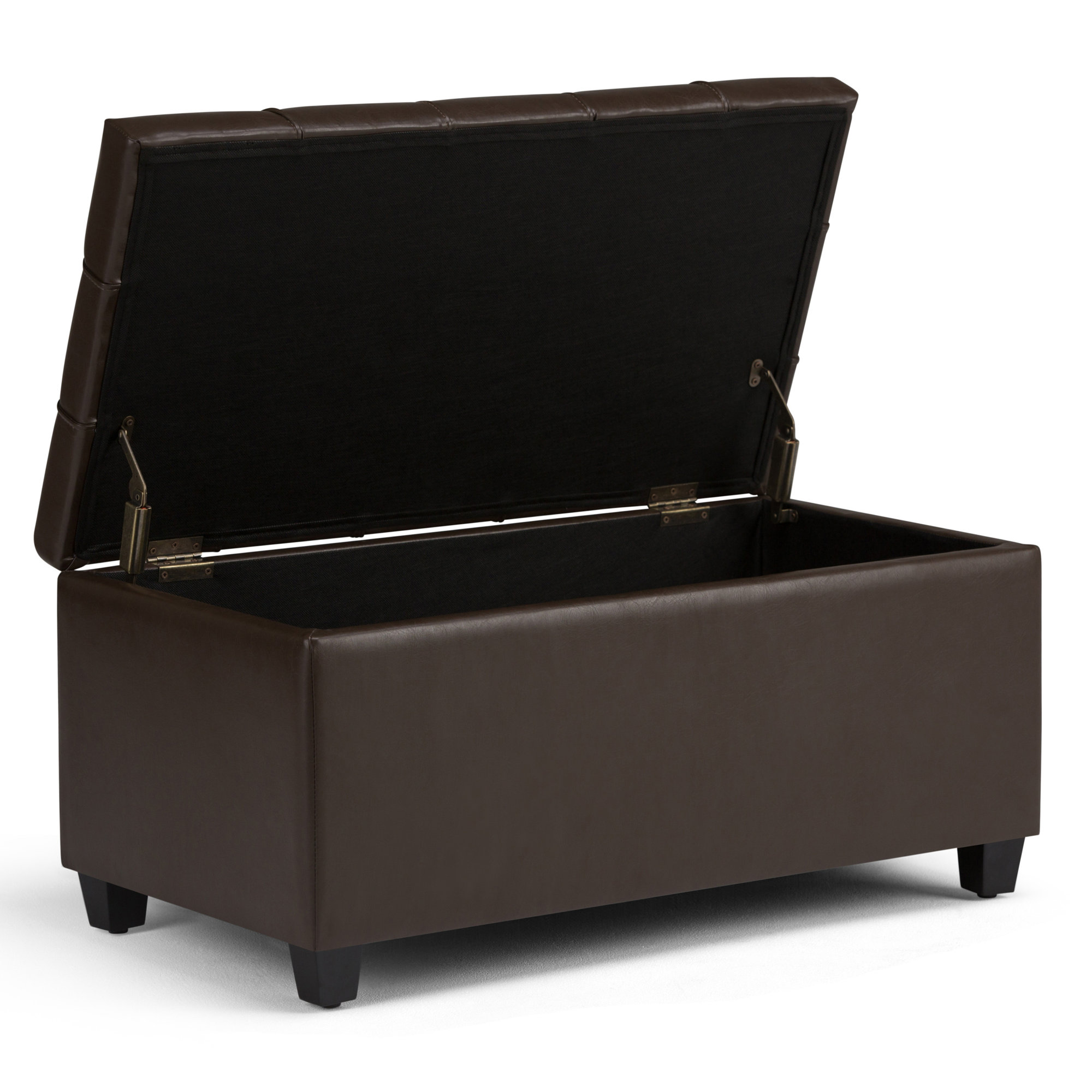 Simpli Home Sienna Leather Storage Entryway Bench & Reviews Wayfair