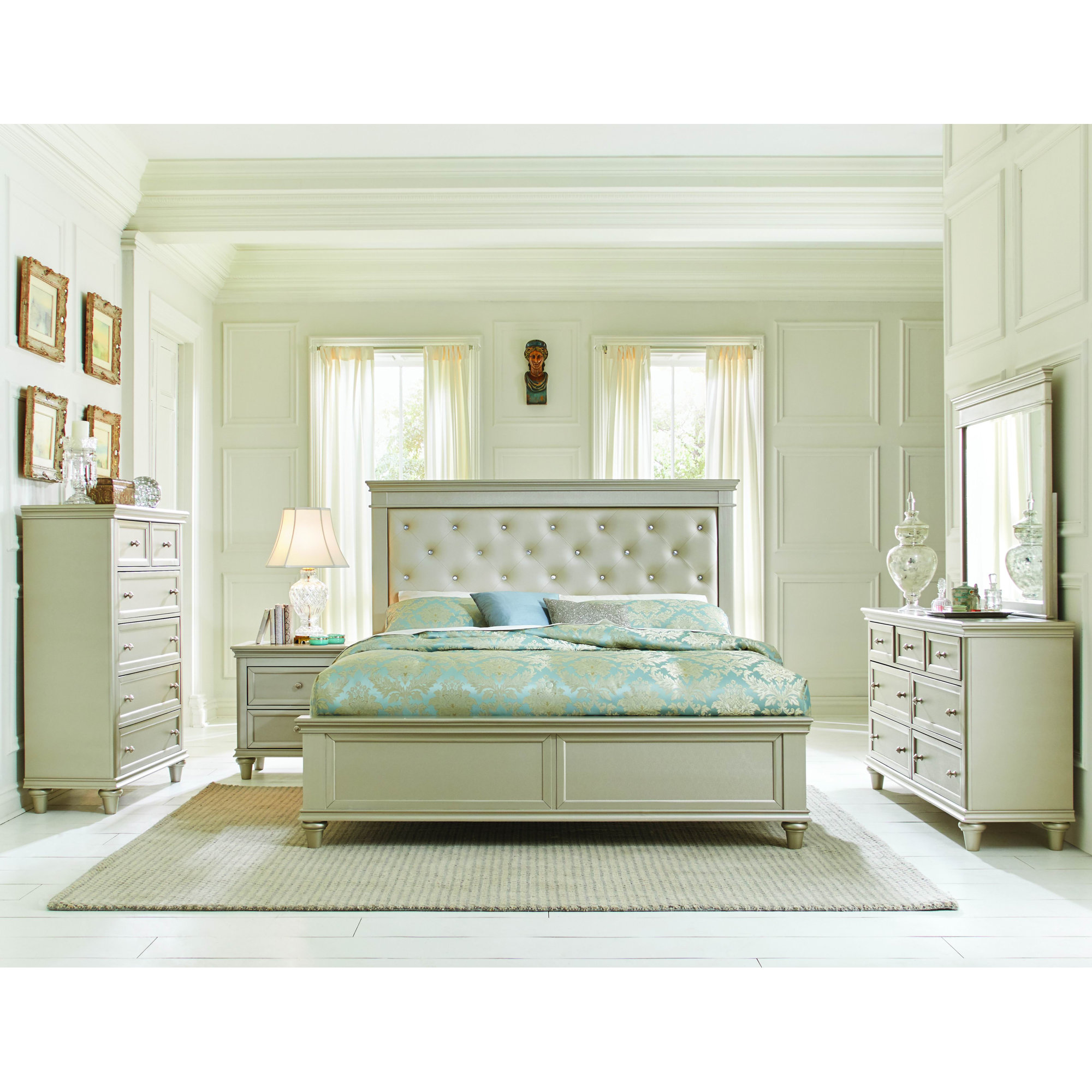 Silver Bedroom Sets You\'ll Love | Wayfair Silver Bedroom Sets You\'ll Love | Wayfair