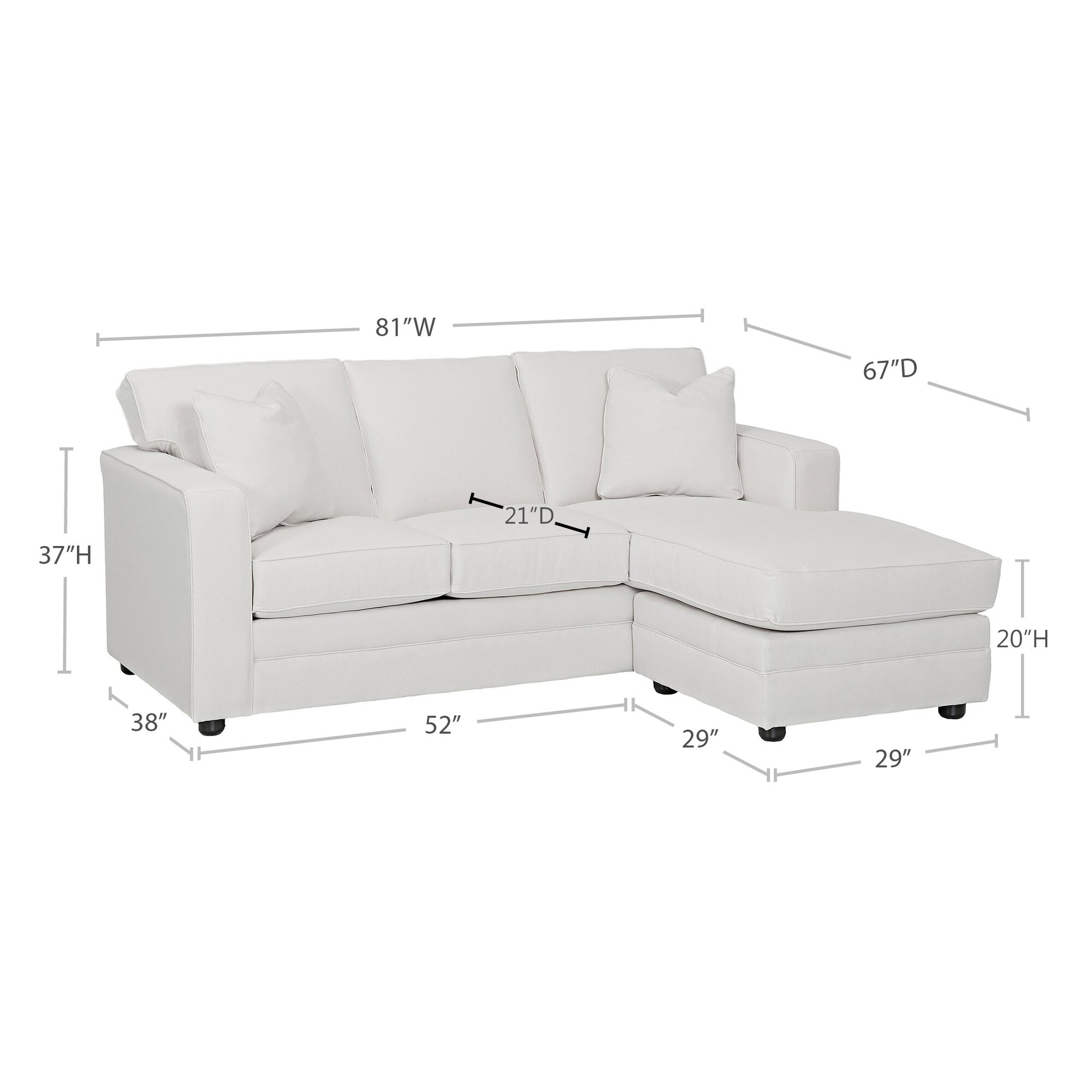 Andrew Reversible Chaise Sectional & Reviews | AllModern