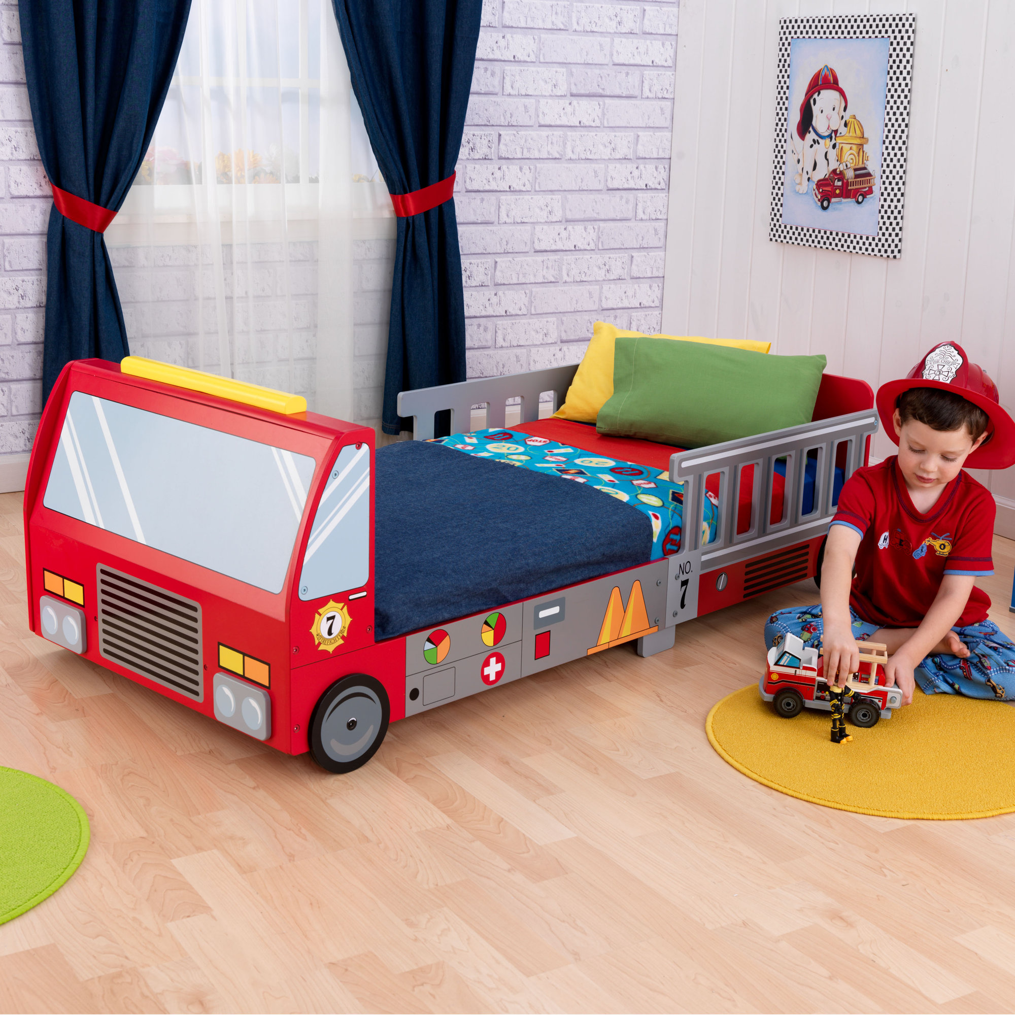 KidKraft Firefighter Toddler Car Bed & Reviews Wayfair