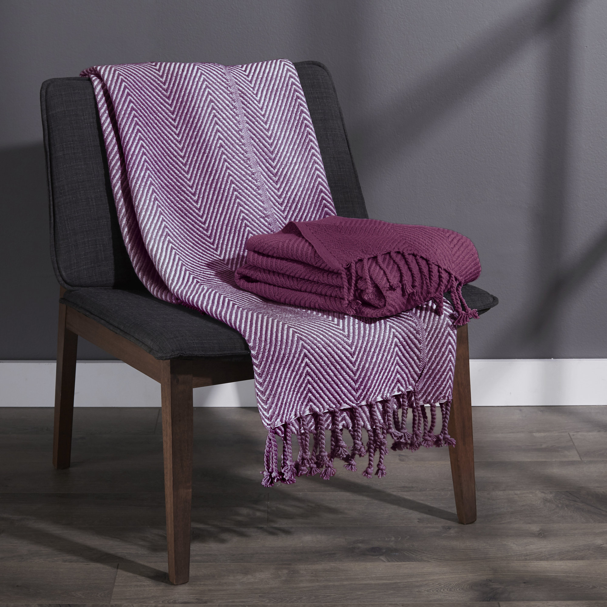 Affinity Linens Elegancia Cotton Chevron Throw Blanket & Reviews Wayfair