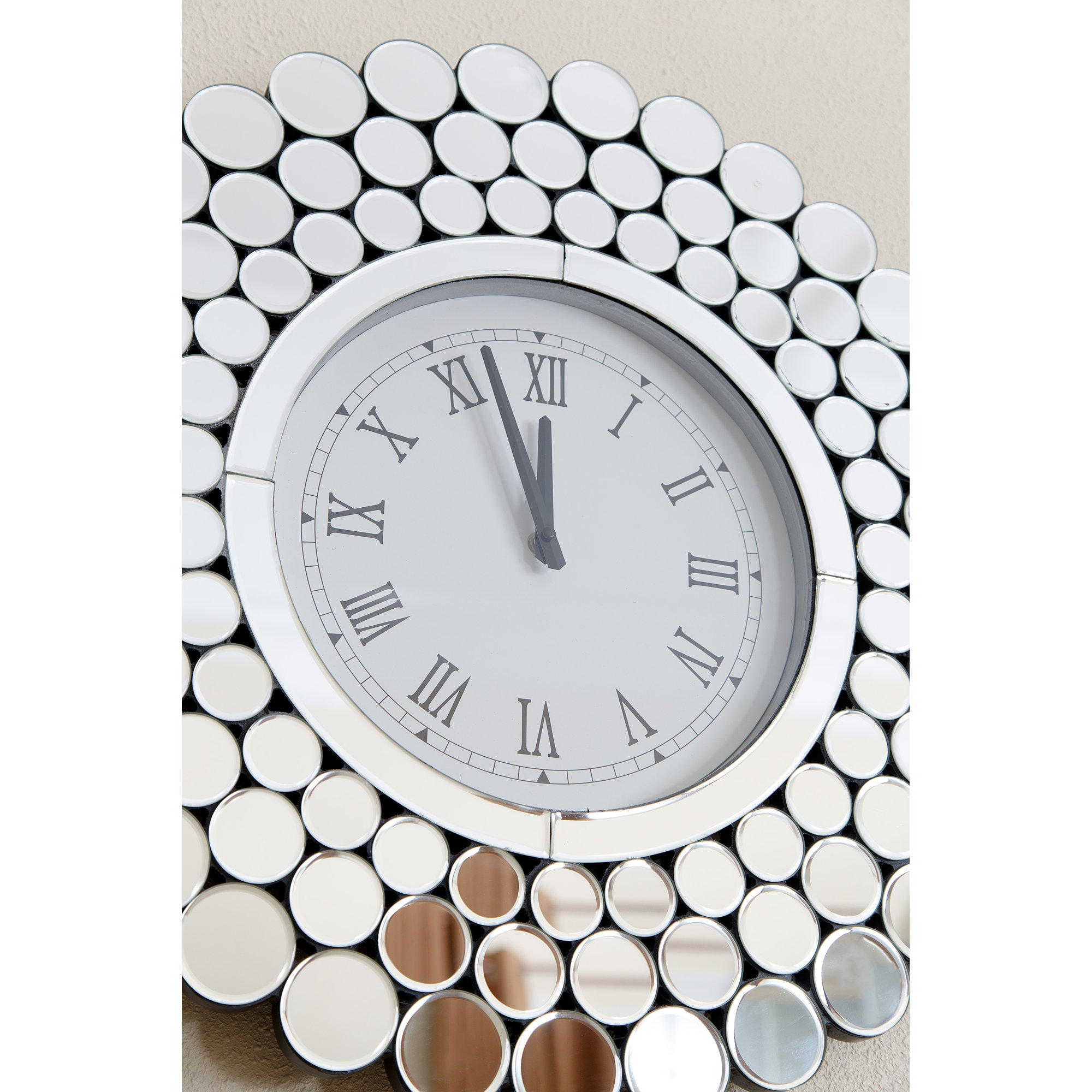 House of Hampton Oversized 23.5" Arlo Round Mirror Wall Clock & Reviews
