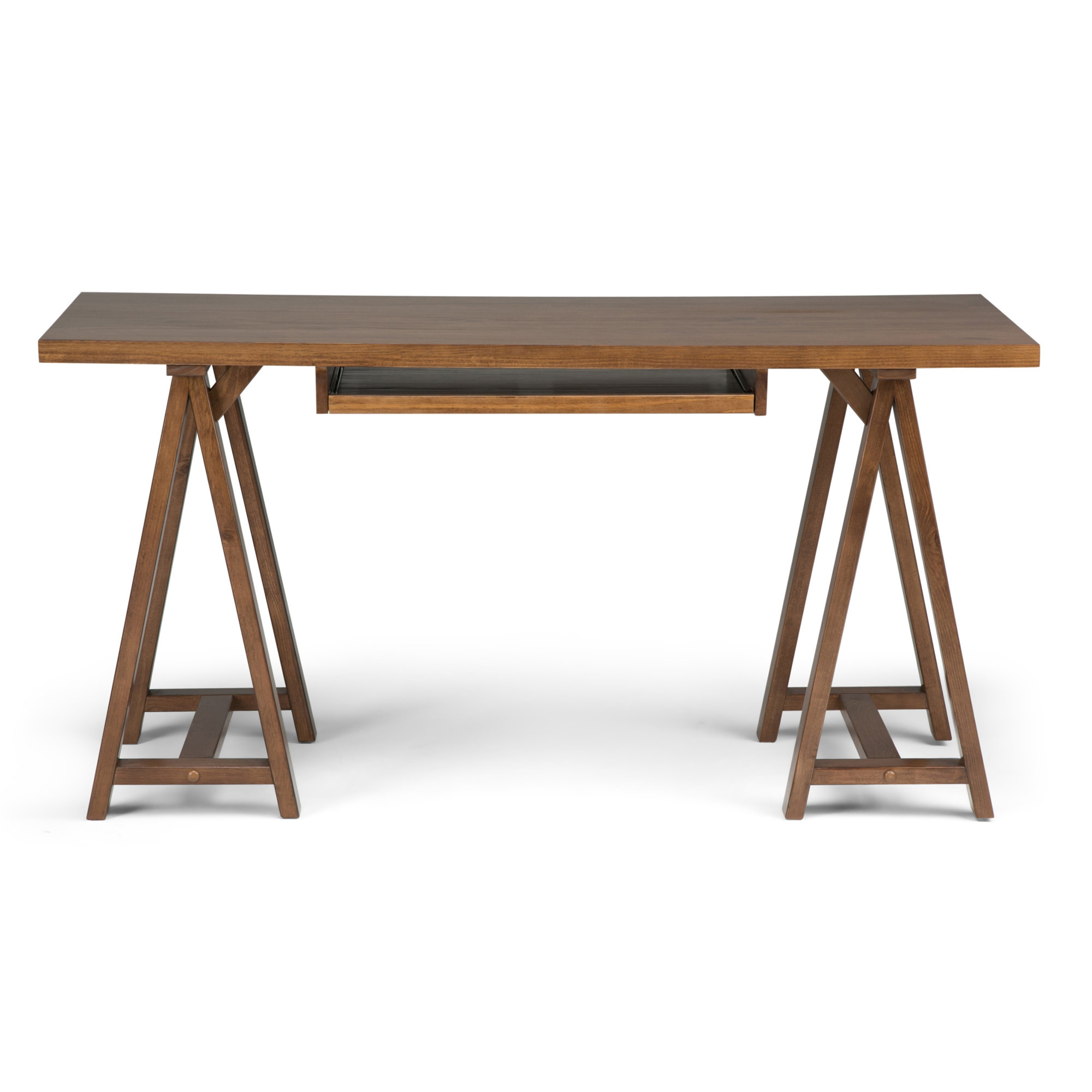 Simpli Home Sawhorse Writing Desk with Integrated Keyboard Tray