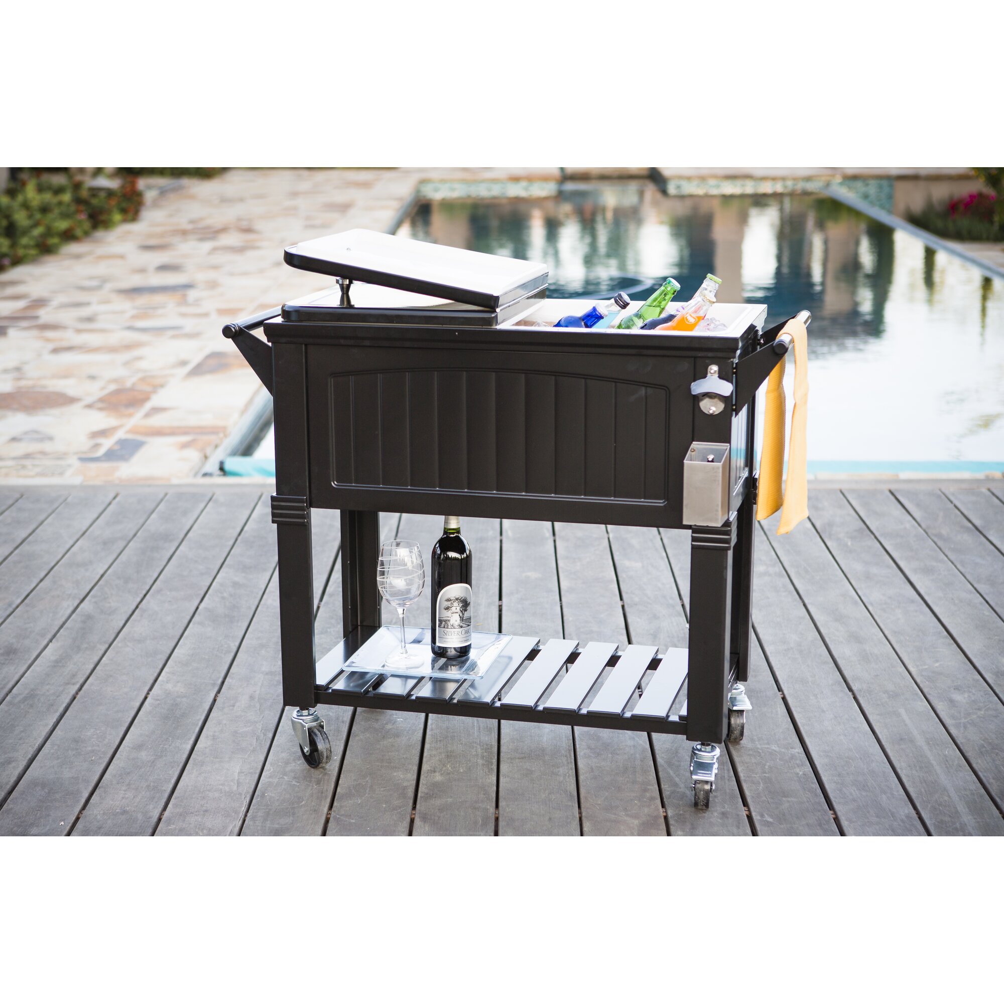 Permasteel 80 Qt. Antique Patio Rolling Cooler & Reviews ...