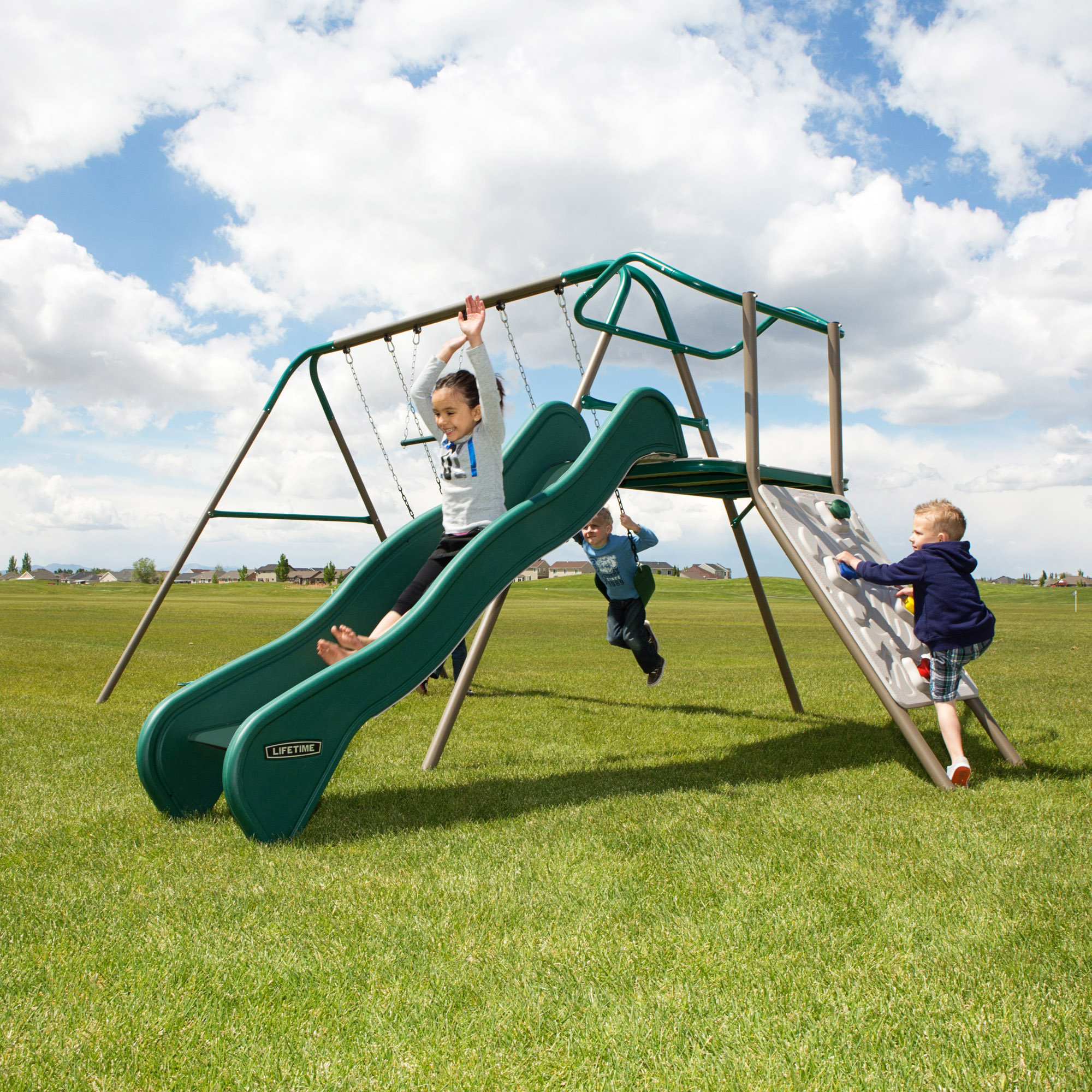 Lifetime Climb and Slide Play Swing Set & Reviews Wayfair
