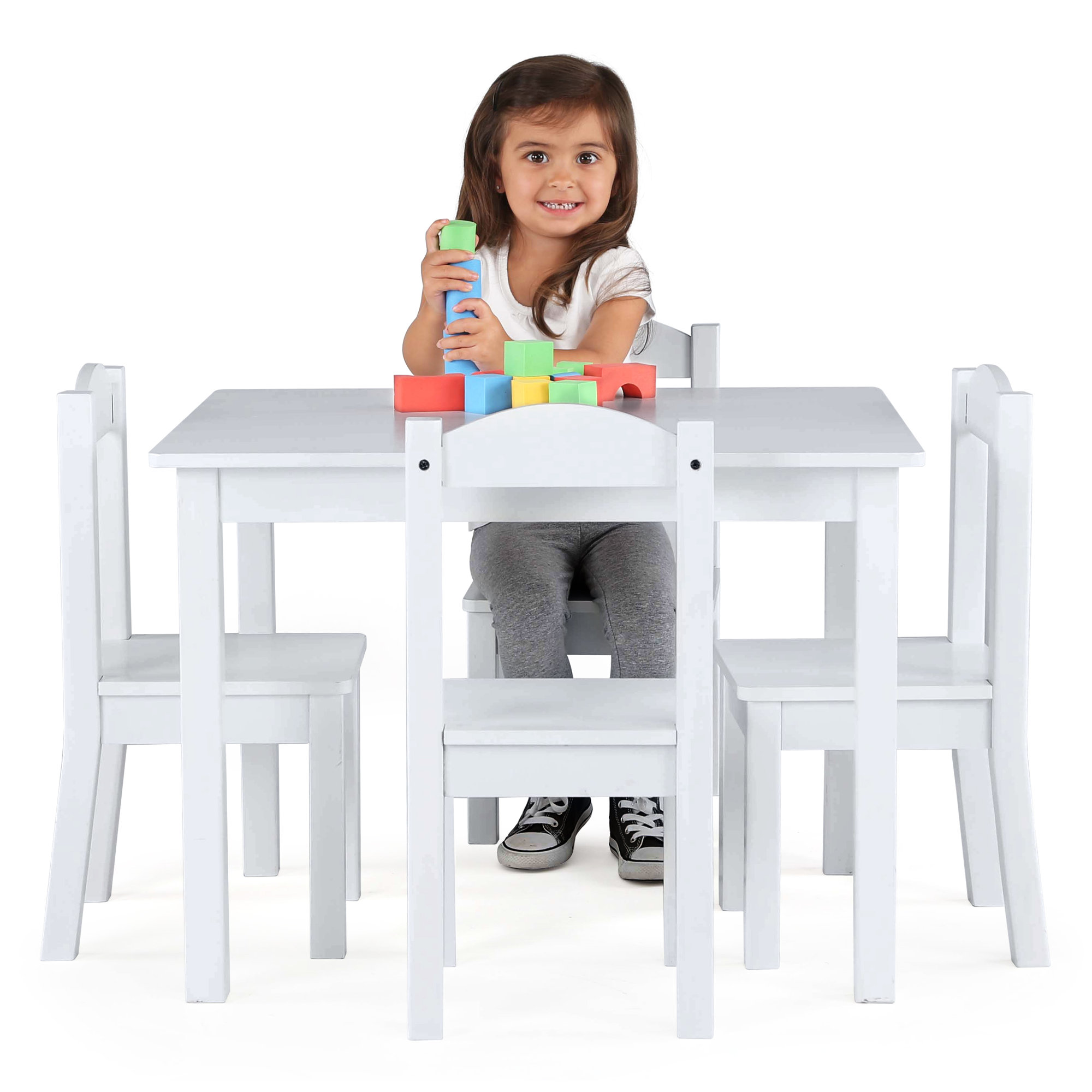Tot Tutors Samira Kids' 5 Piece Rectangular Table and Chair Set
