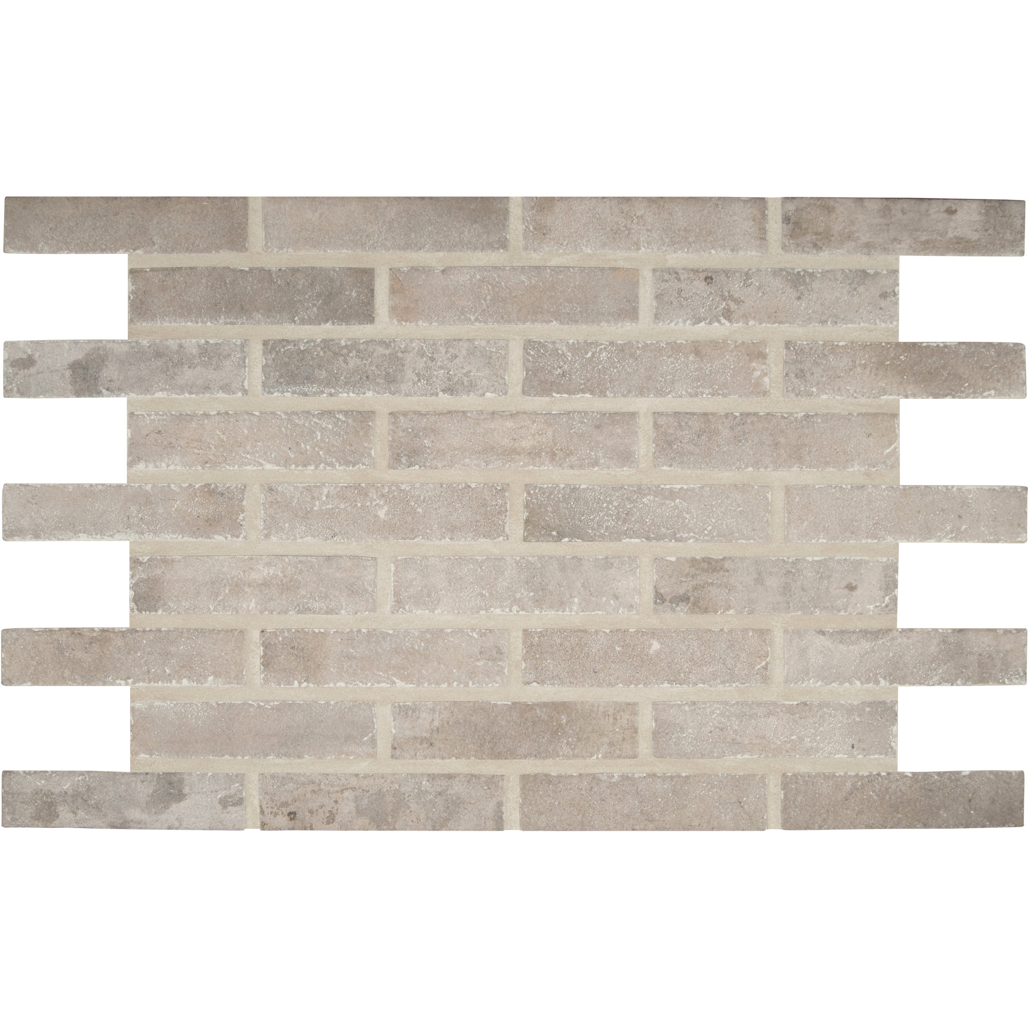 Capella Taupe Brick 2.33" x 10" Porcelain Tile in Off ...