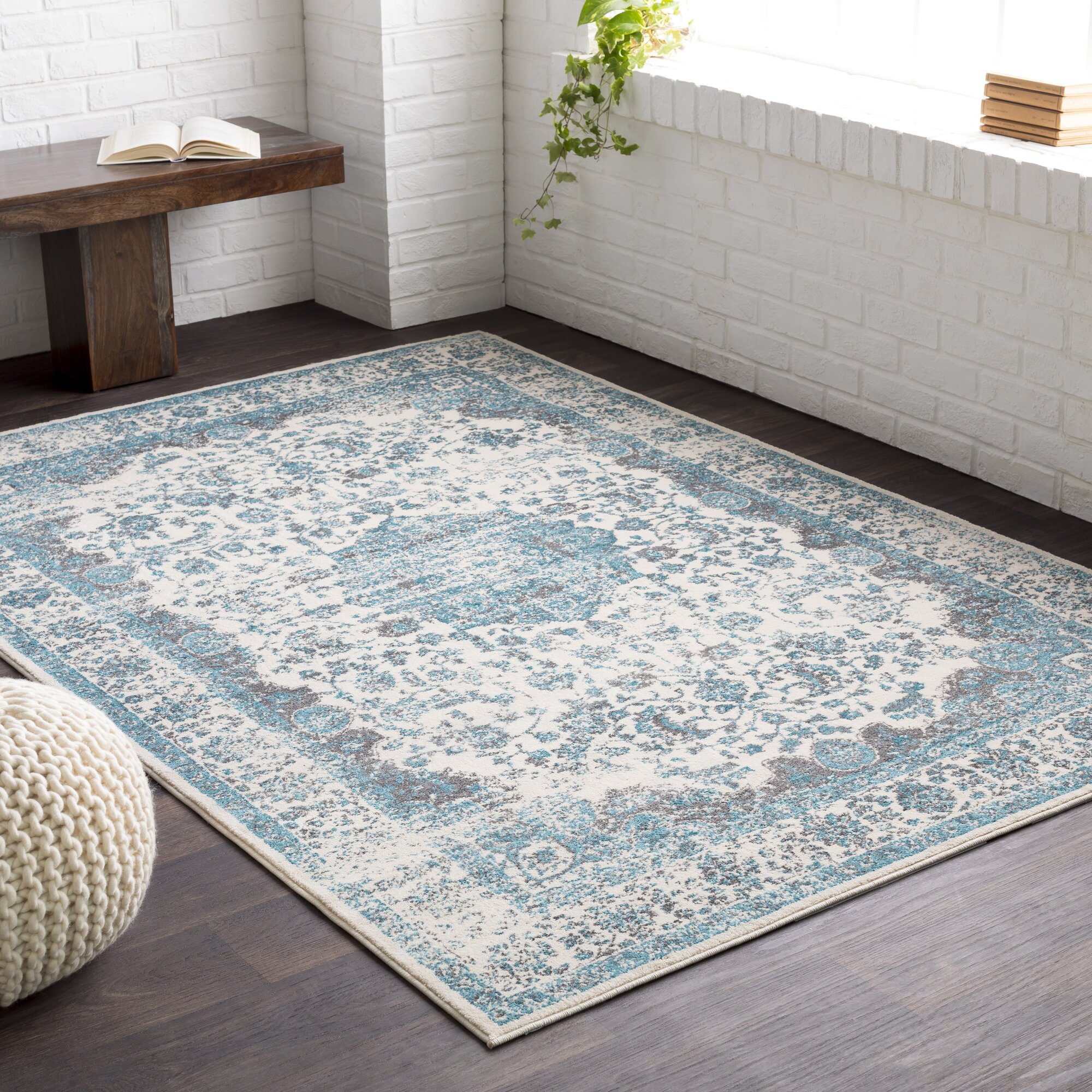 Lulu Gray/Teal Area Rug & Reviews | Joss & Main