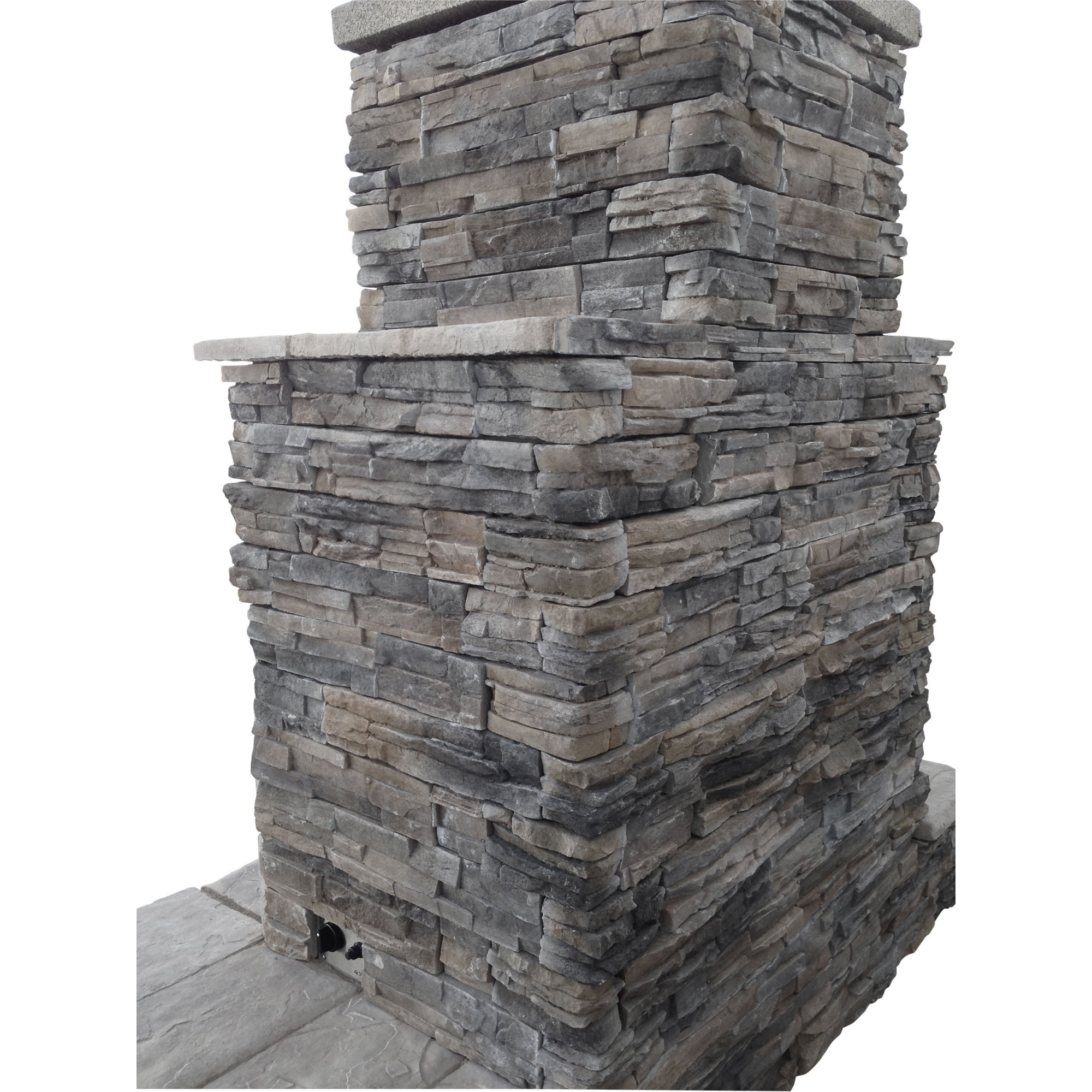 CalFlame Natural Stone Propane / Gas Outdoor Fireplace ...
