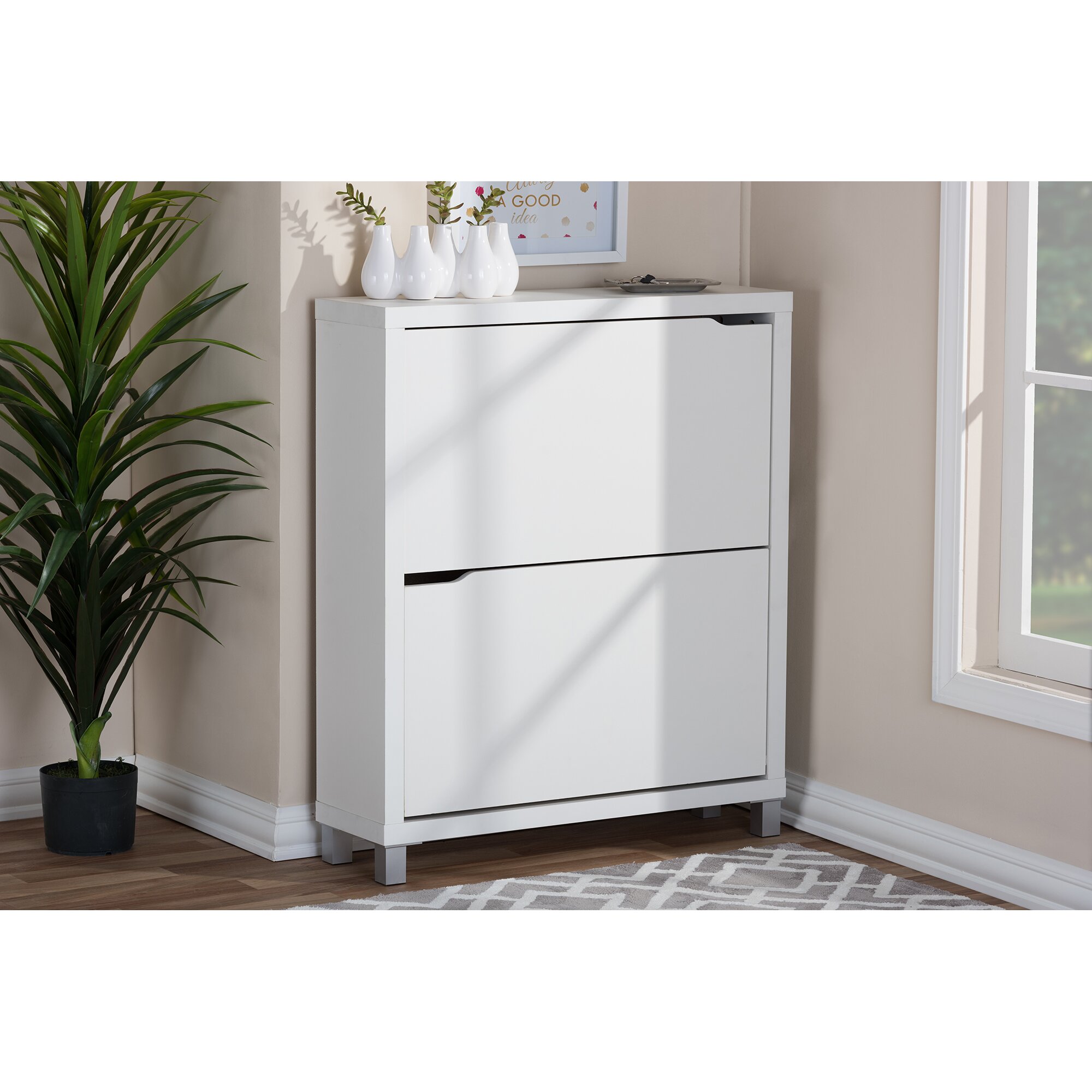 Latitude Run 12-Pair White Shoe Storage Cabinet & Reviews ...