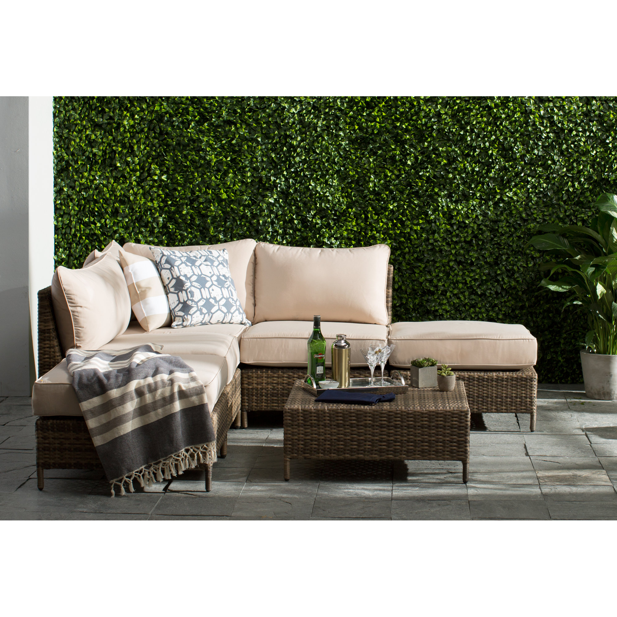 Bay Isle Home Brookfield 6 Piece Arrow Deep Seating Group with Cushion