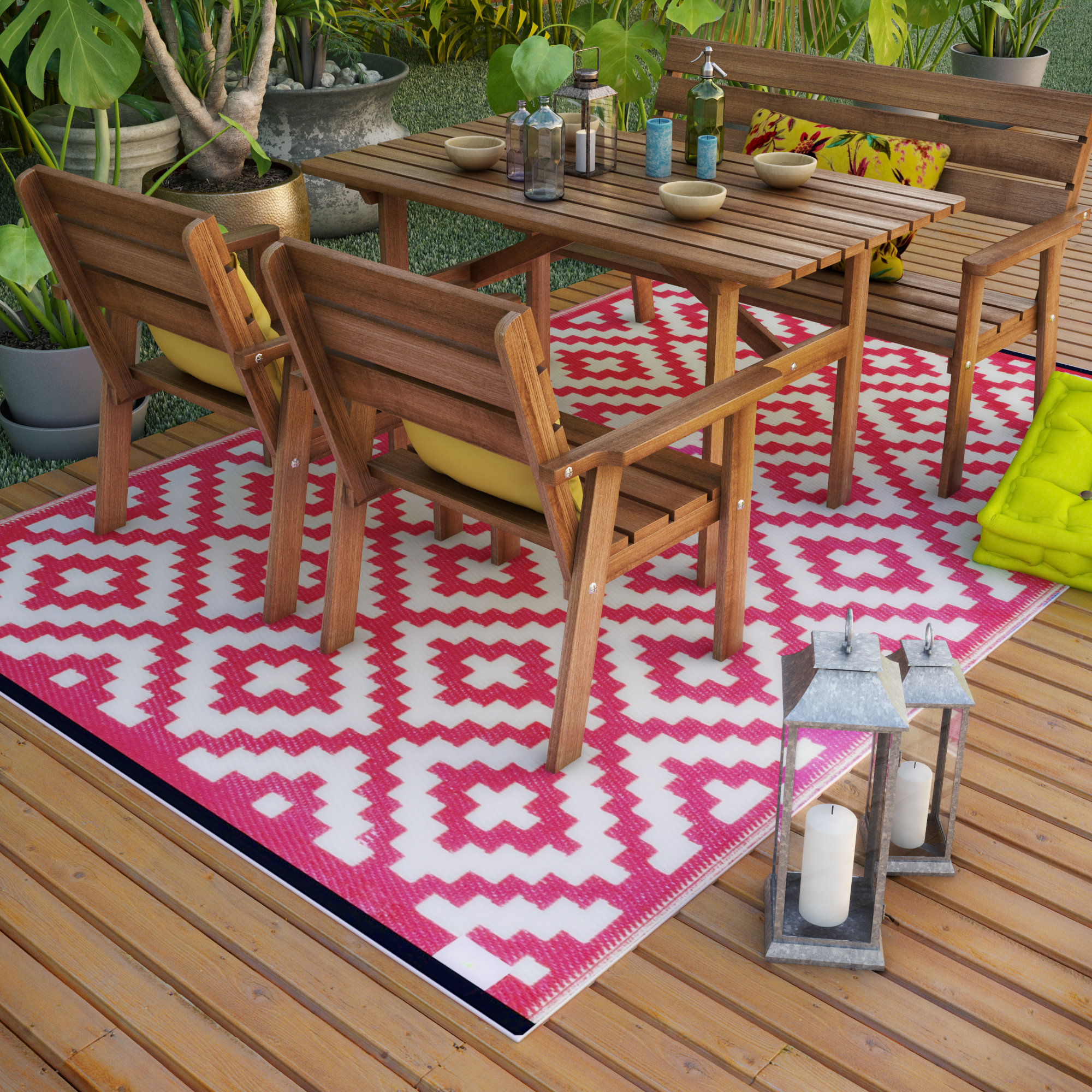 Riley Ave. Kenji Pink Indoor/Outdoor Area Rug & Reviews Wayfair.co.uk