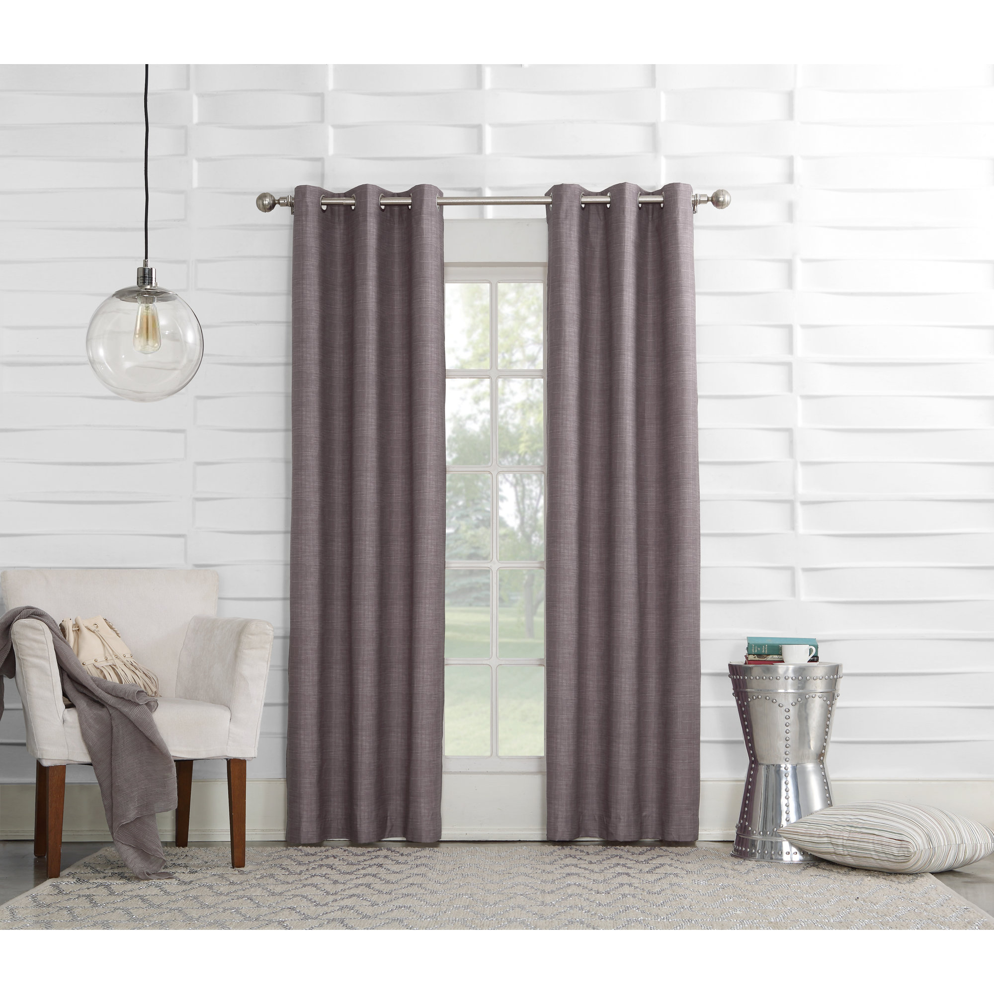 Sun Zero Winslow Solid Semi Sheer Thermal Grommet Single