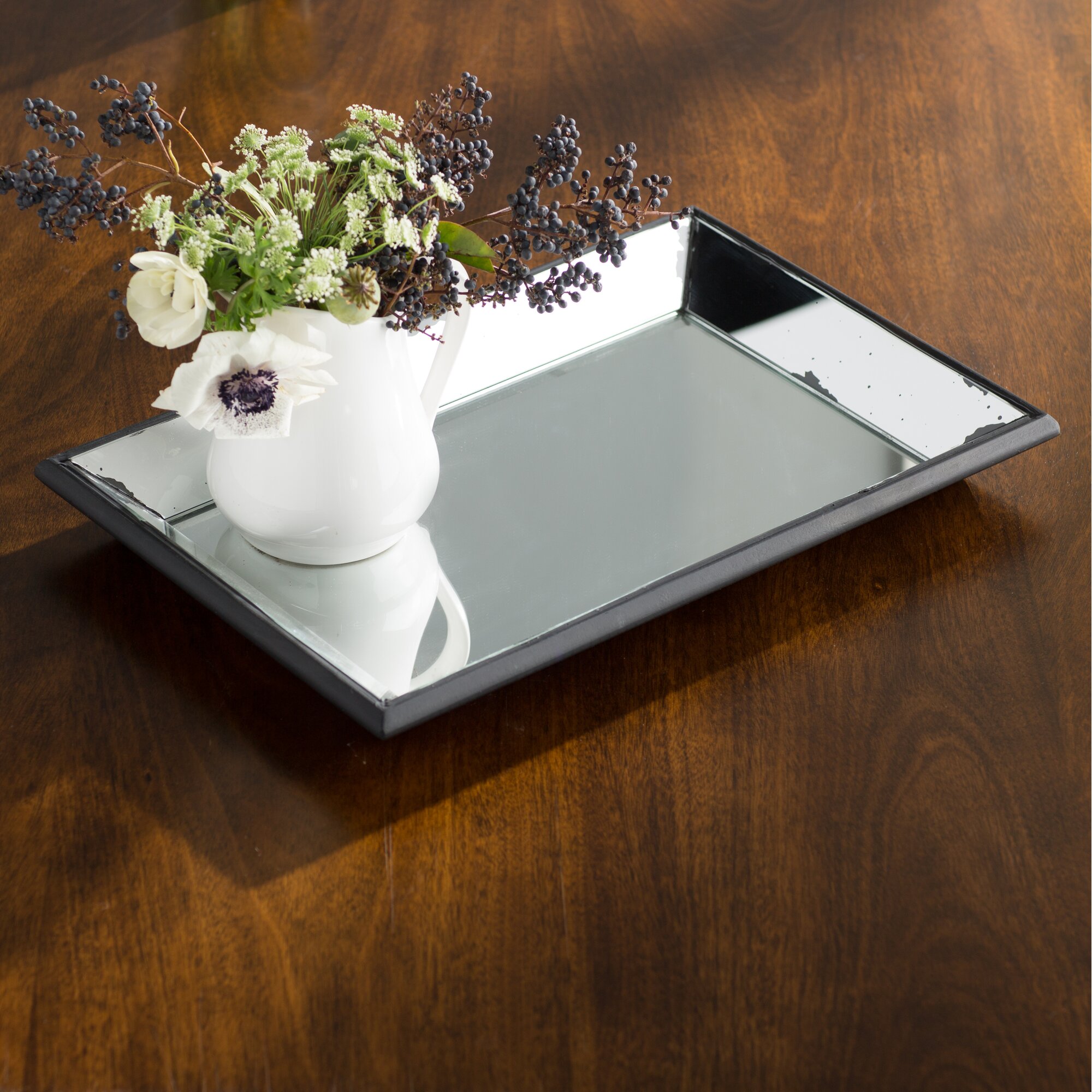 Lark Manor Baume Glass Serving Tray & Reviews | Wayfair