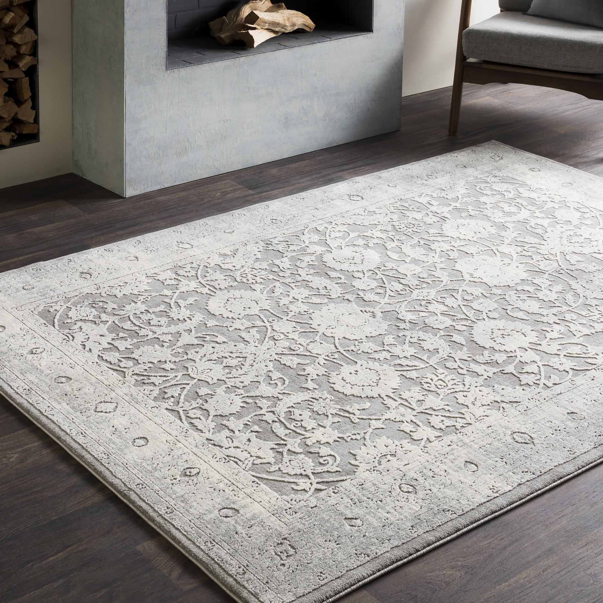 Gracie Oaks Rushford Vintage Persian Distressed Gray Area Rug & Reviews
