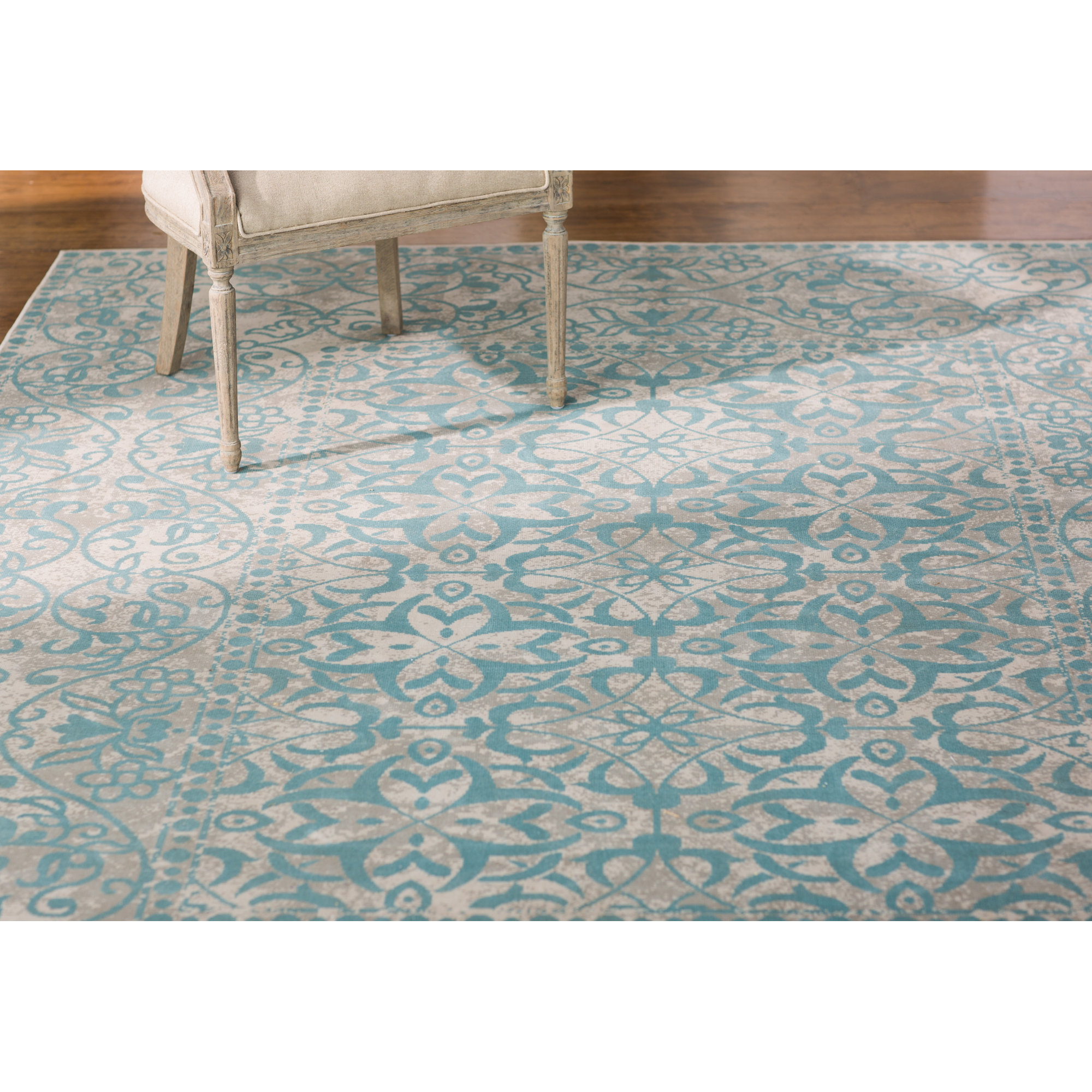 Lark Manor Velay Teal Blue/Beige Area Rug & Reviews Wayfair.ca