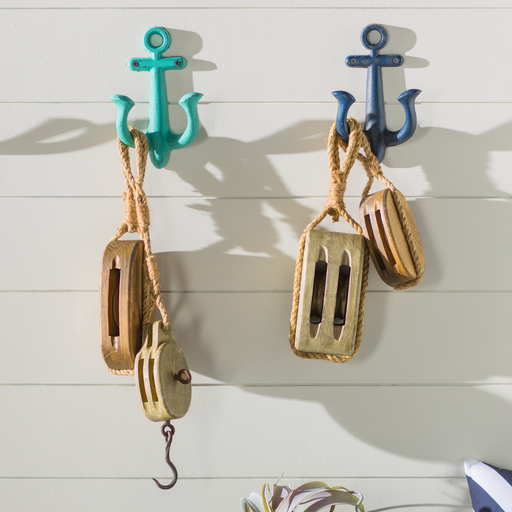 Breakwater Bay 4 Piece Nautical Wooden Pulley Set & Reviews Wayfair