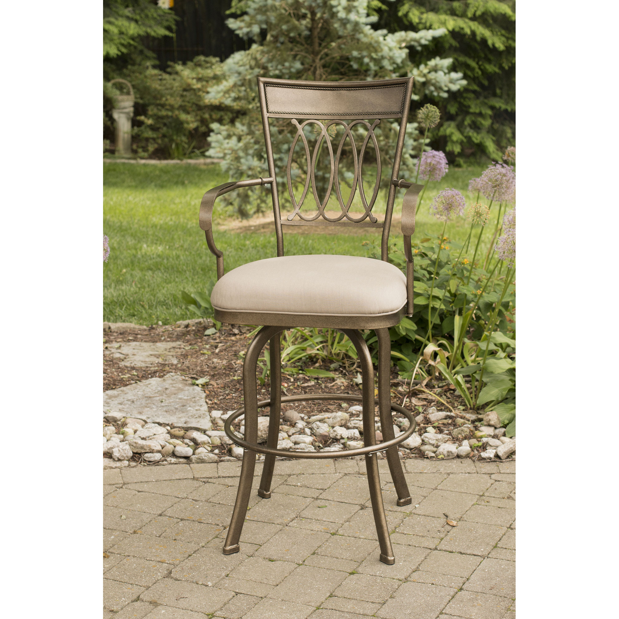Three Posts Buffalo 30" Swivel Indoor/Outdoor Bar Stool with Cushion