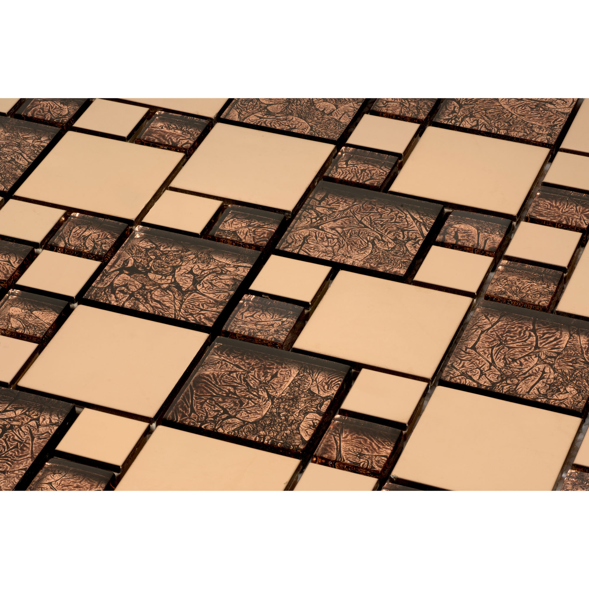 Giorbello Random Sized Glass and Aluminum Mosaic Tile in Satin