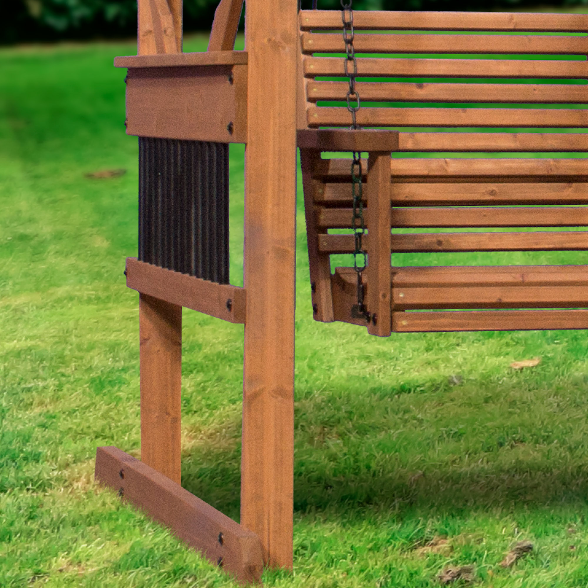 Backyard Discovery Cedar Swing 7.3 Ft. H x 6.1 Ft. W x 5.6 Ft. D ...