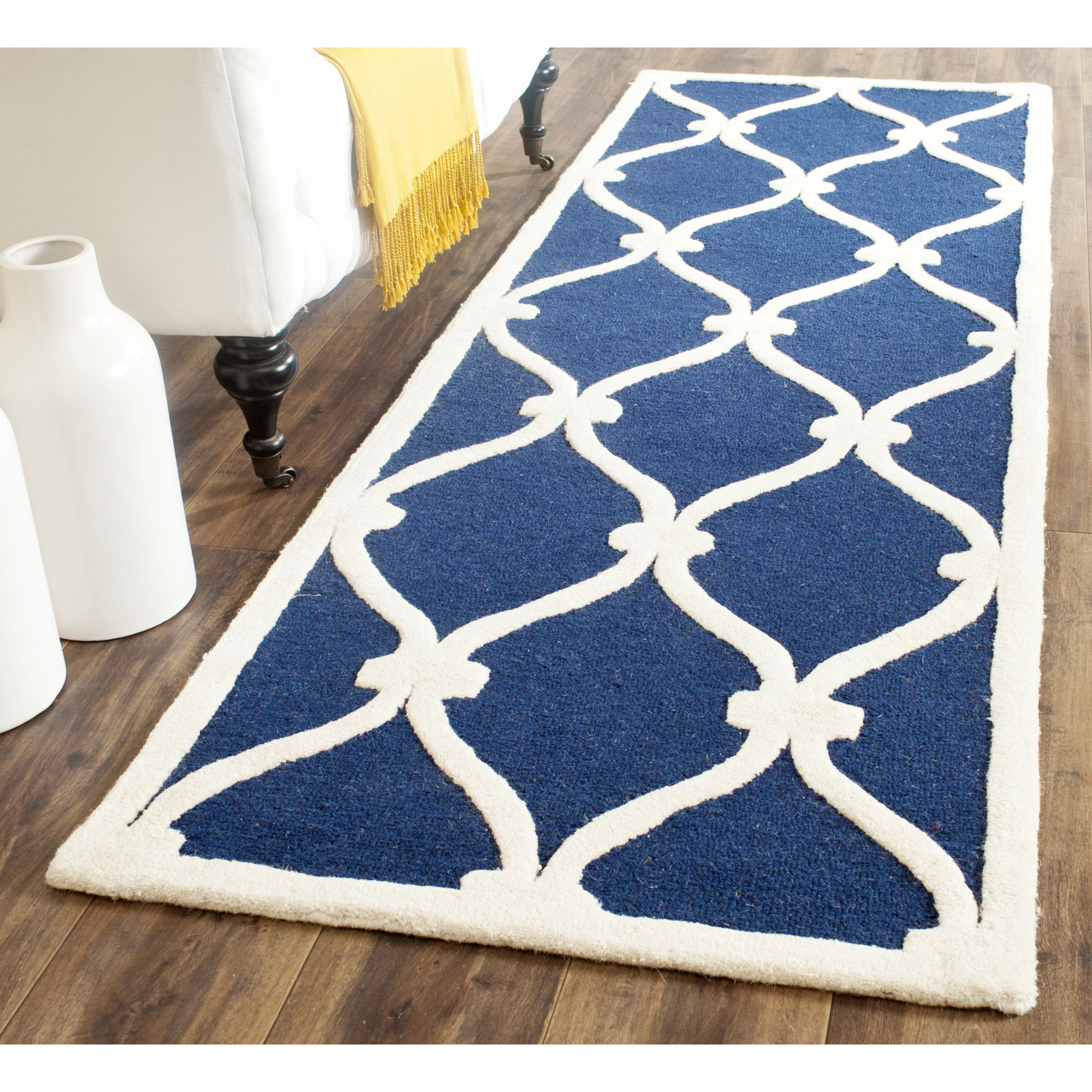 Breakwater Bay Aberdeen Navy & Ivory Area Rug & Reviews Wayfair