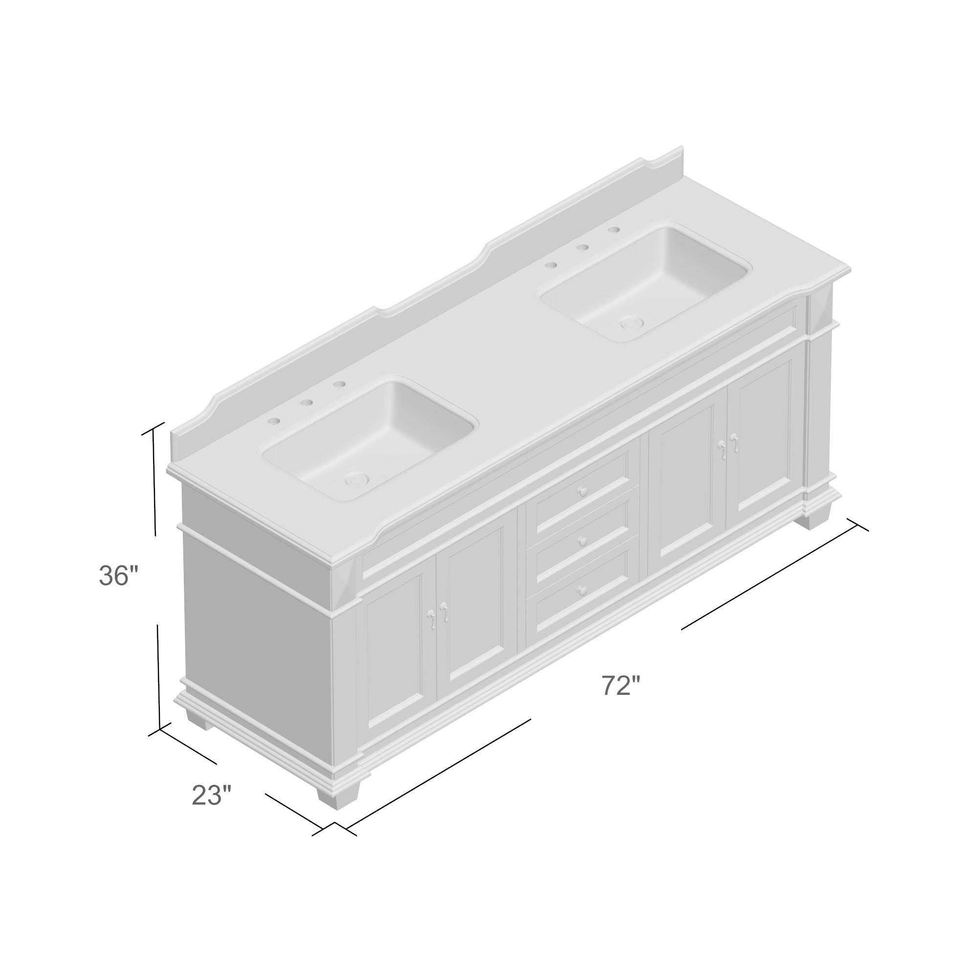 KBC Elizabeth 72" Double Bathroom Vanity Set & Reviews Wayfair