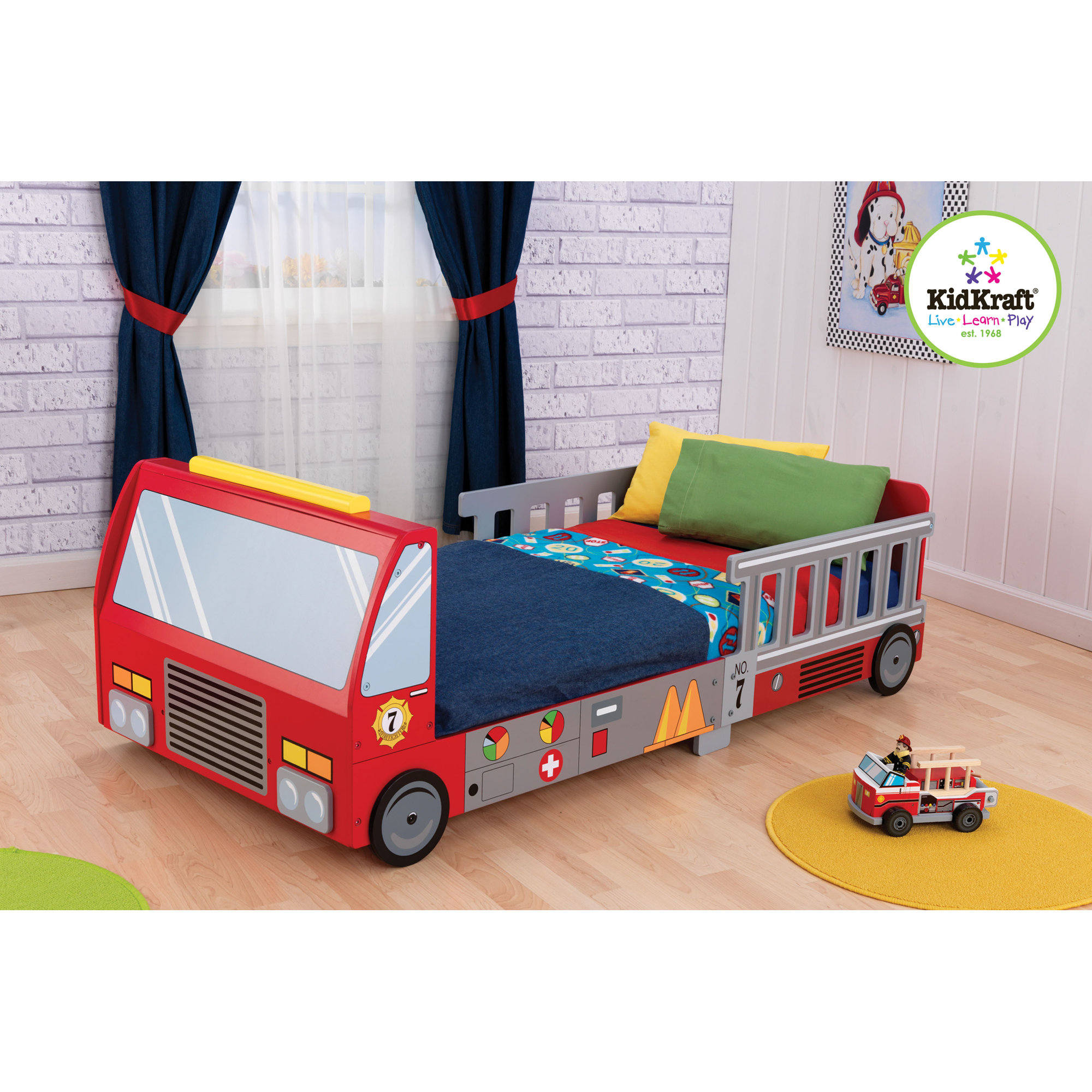KidKraft Firefighter Toddler Car Bed & Reviews Wayfair