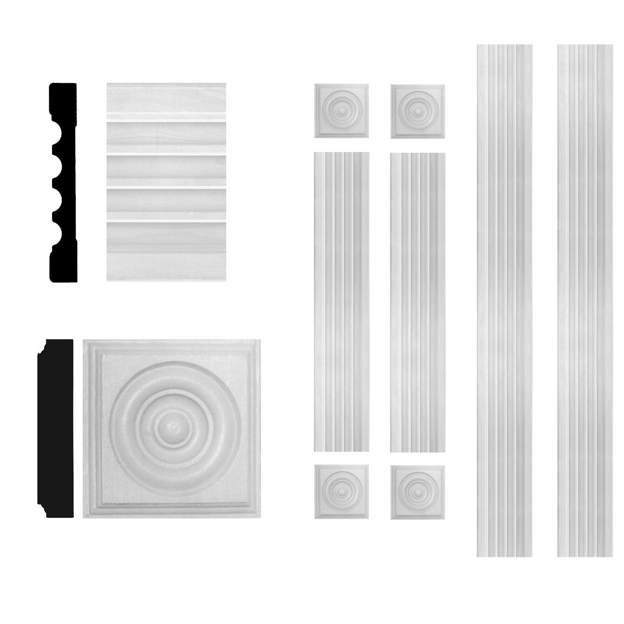 Manor House 3/4 in. x 51/4 in. x 6 ft. MDF Fluted Window Casing Set