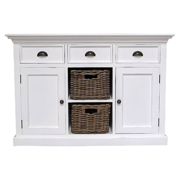 Infinita Corporation Halifax 3 Drawer Buffet Dresser with 2 Rattan