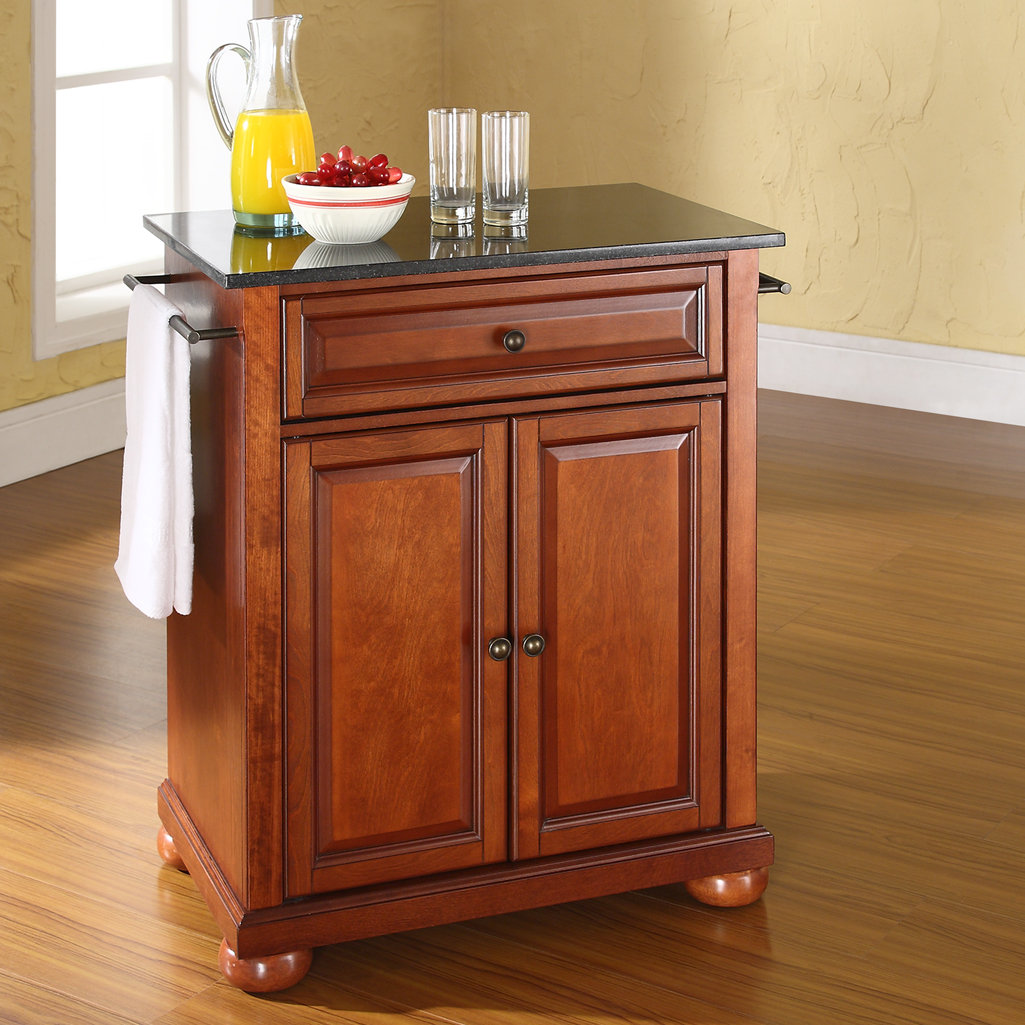 Darby Home Co Pottstown Solid Black Granite Top Portable ...