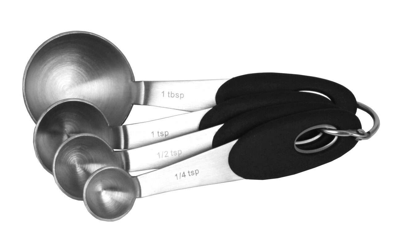 Oneida 4 Piece Stainless Steel Measuring Spoon Set & Reviews | Wayfair Oneida Stainless Steel Measuring Spoons