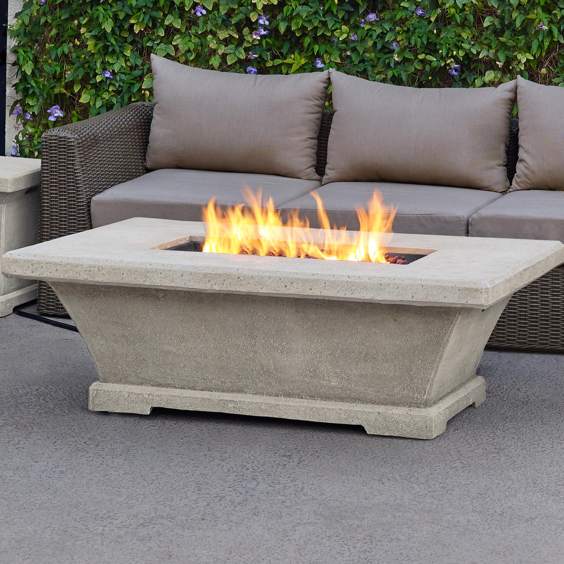 Real Flame Real Flame 11704LP Monaco Rectangle Low Propane Fire Table