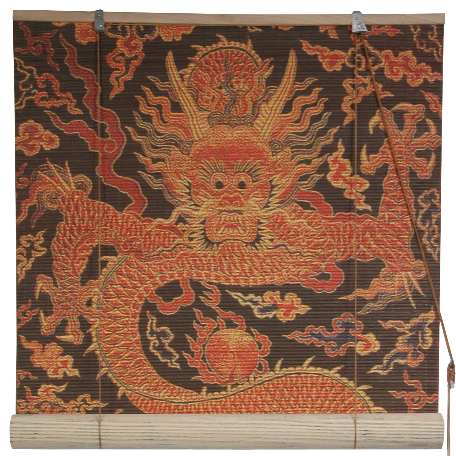 Oriental Furniture Dragon Design Bamboo Roller Blind & Reviews Oriental Furniture Dragon Design Bamboo Roller Blind & Reviews