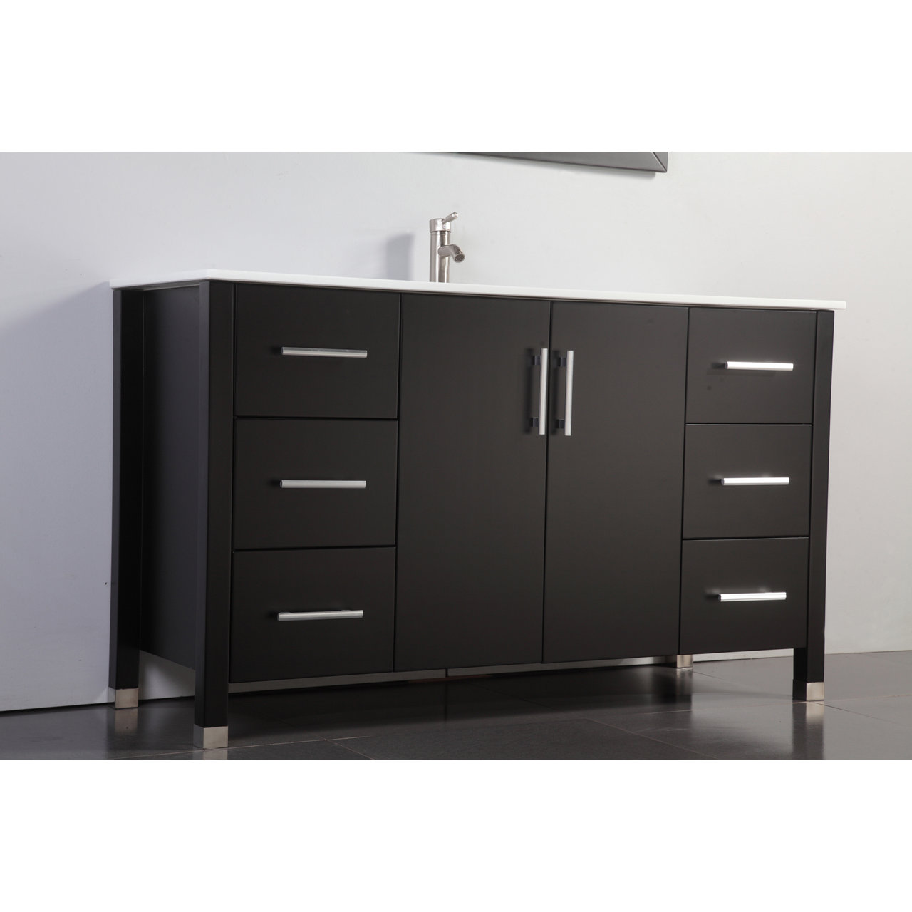 MTDVanities Monaco 60" Single Sink Bathroom Vanity Set with Mirror