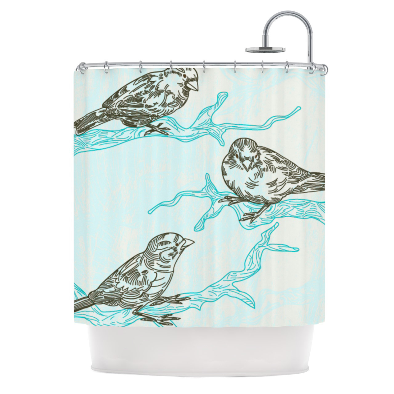 KESS InHouse Birds in Trees Shower Curtain Wayfair