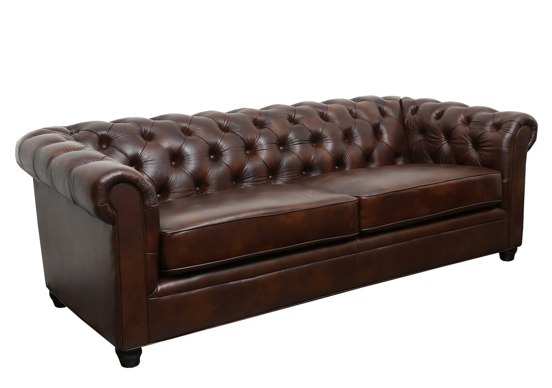 riley 86 leather chesterfield sofa